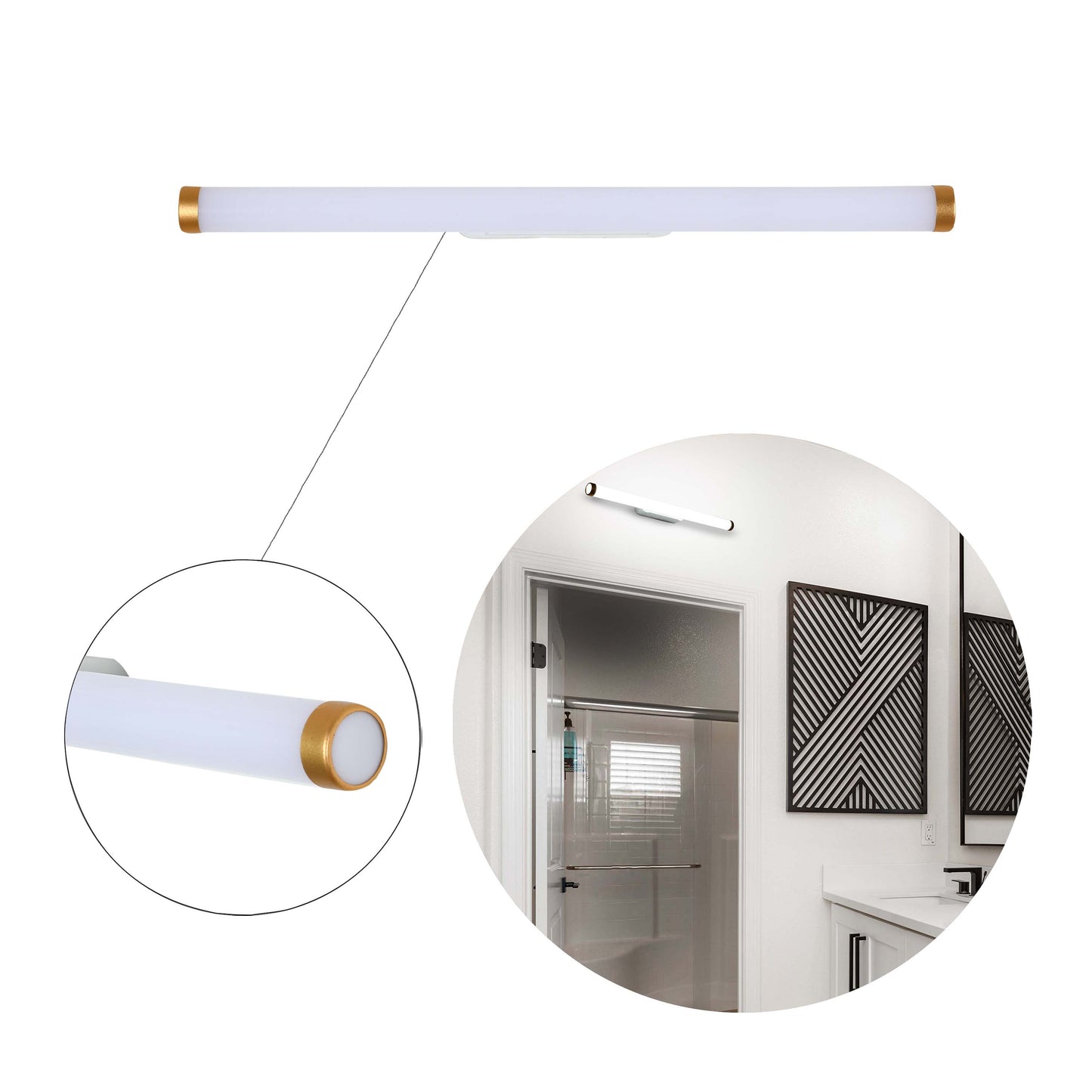 Хромдағы макияжға арналған жарықдиодты жарықтандыруы бар заманауи айна