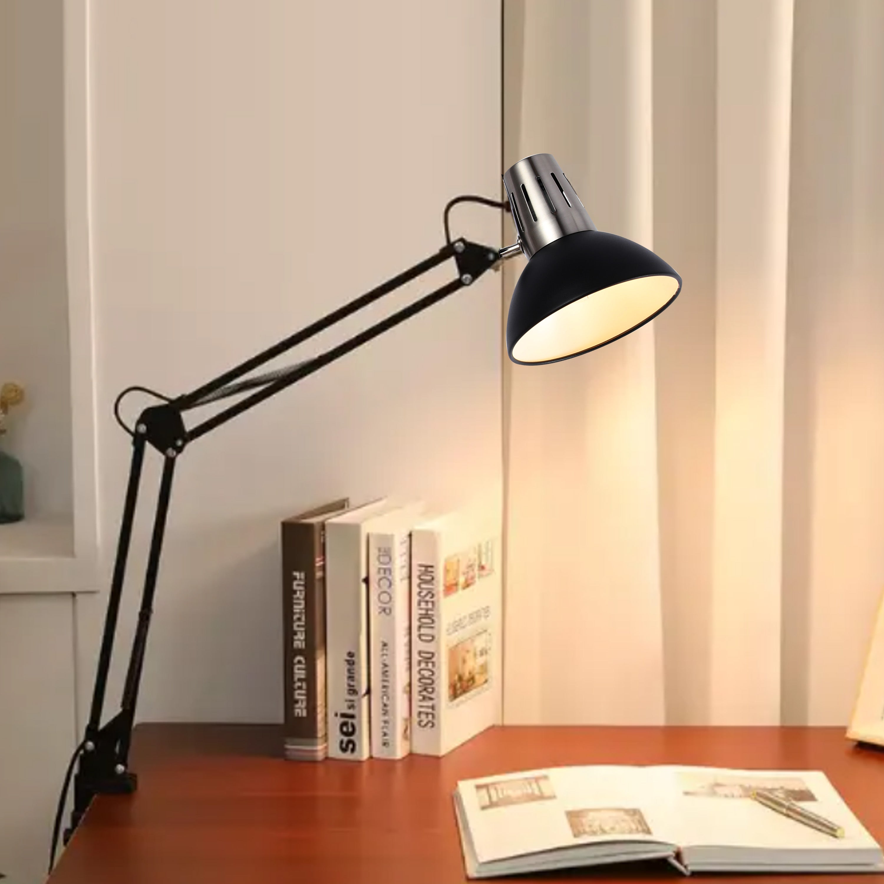 C-Clamp E27 жылжымалы қондырғысы бар Atlas Architect үстел шамы