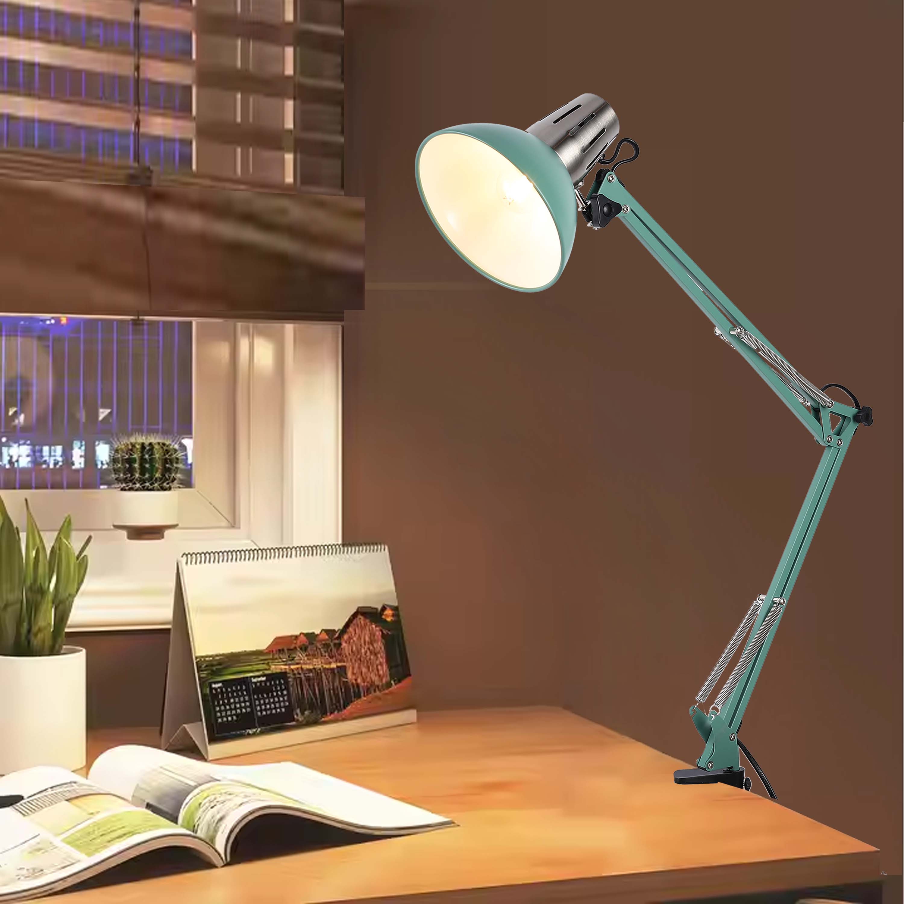 C-Clamp E27 жылжымалы қондырғысы бар Atlas Architect үстел шамы