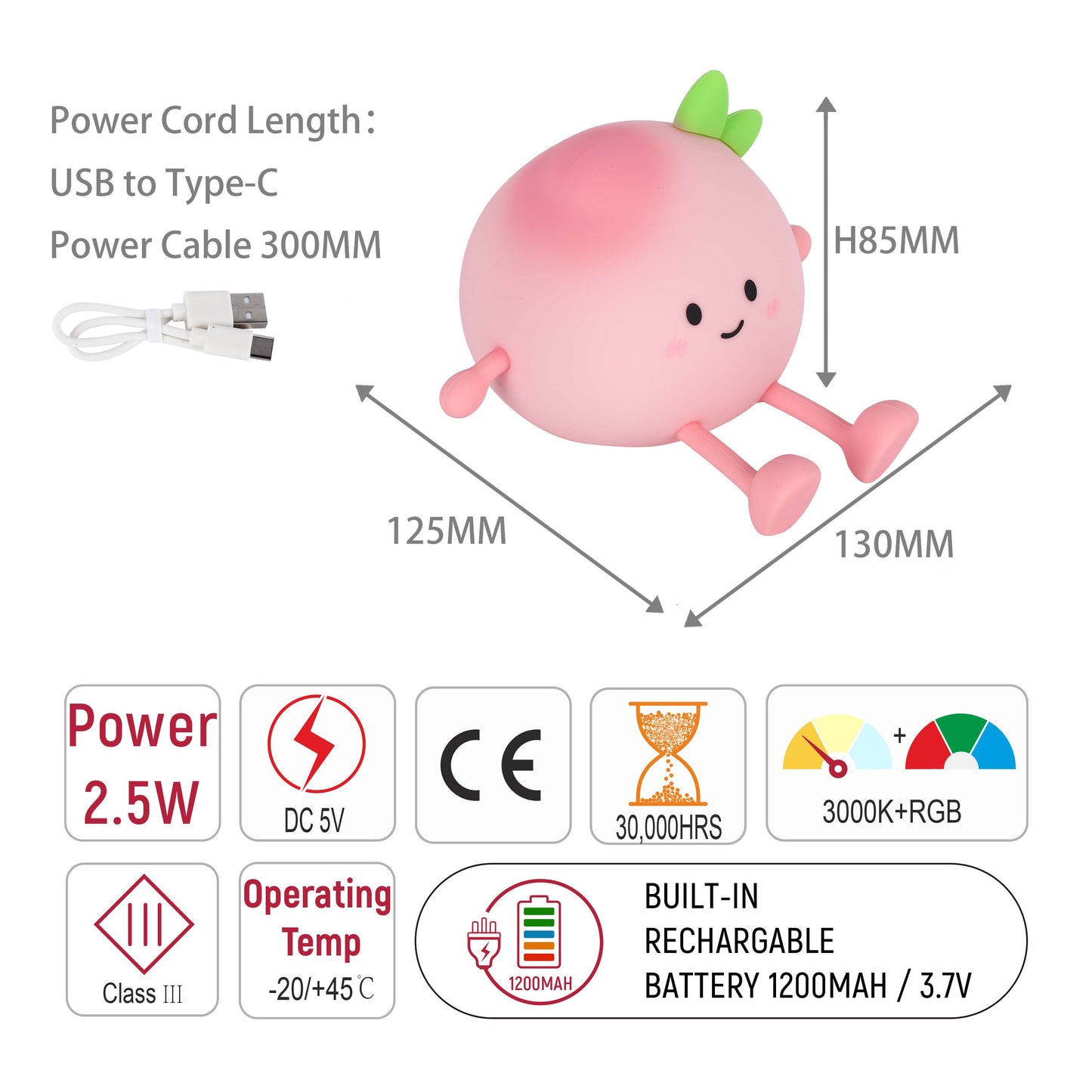 Силиконовый ночник с RGB-подсветкой — милый ночной светильник в виде фруктов