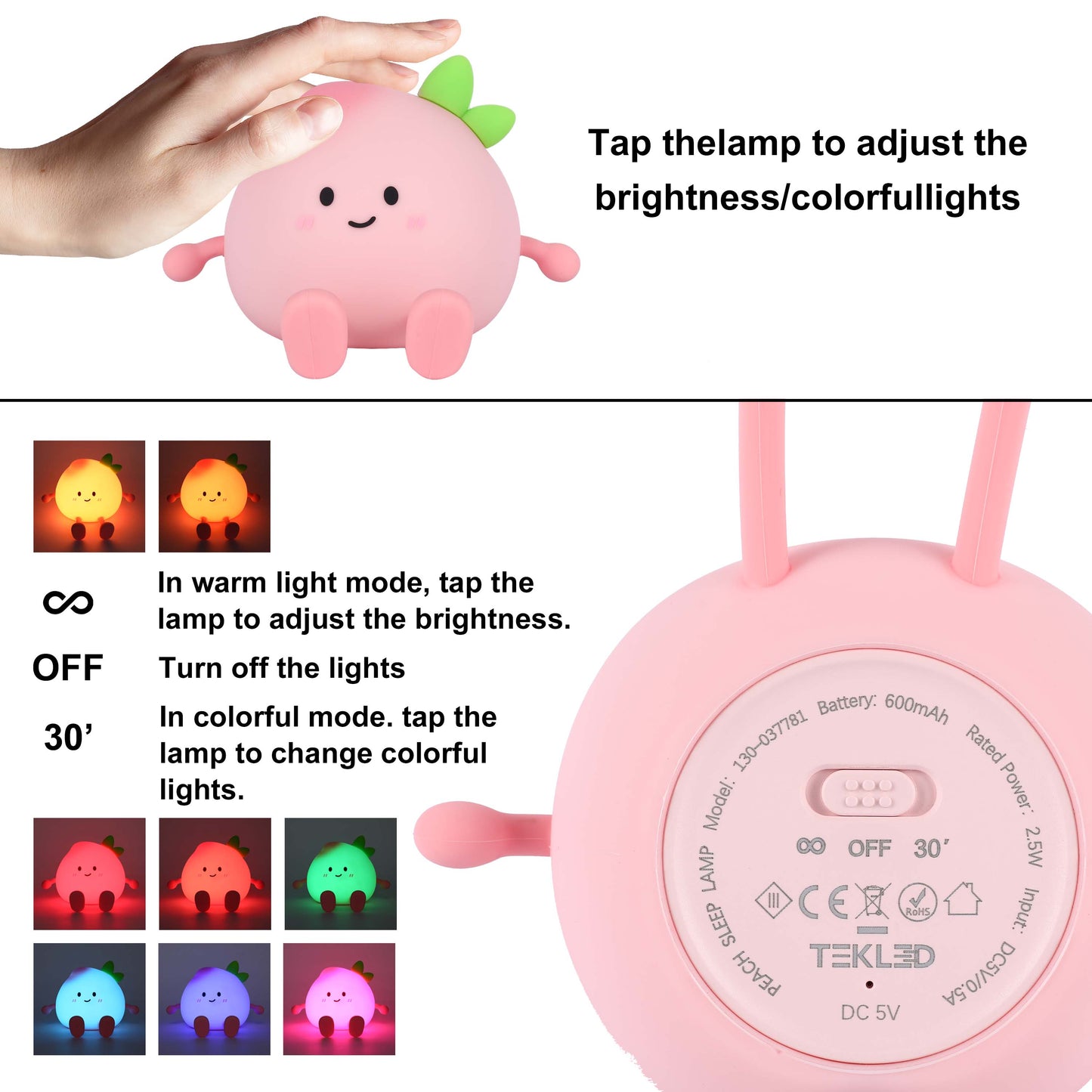 Силиконовый ночник с RGB-подсветкой — милый ночной светильник в виде фруктов