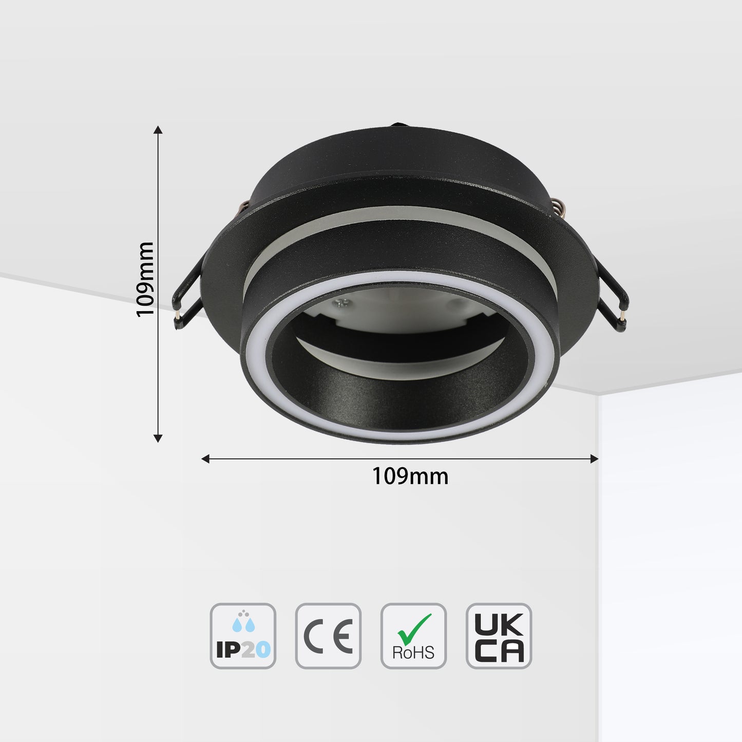 Low UGR Fixed Recessed FR505 GX53 Downlighter Square
