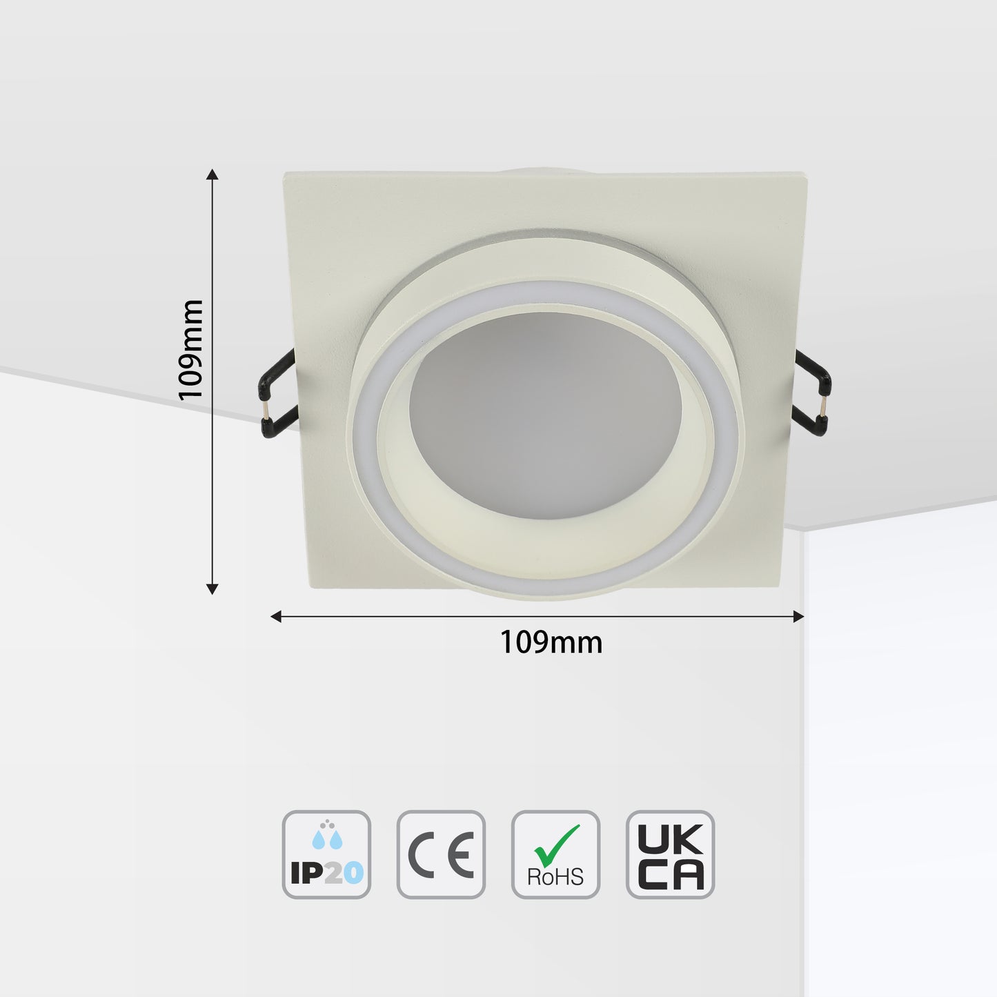 Low UGR Fixed Recessed FR505 GX53 Downlighter Square
