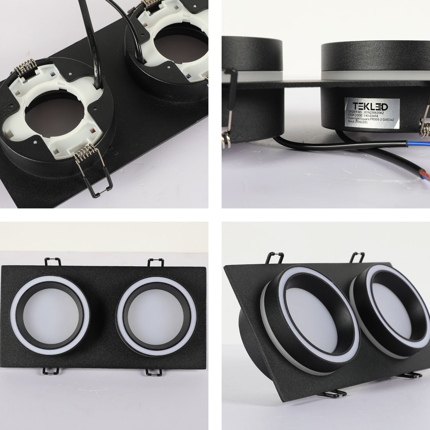 Low UGR Fixed Recessed FR505 GX53 Downlighter Square