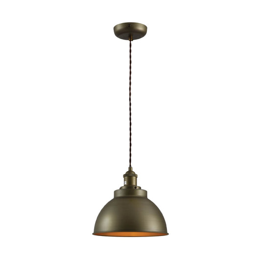 Main image of Brooklyn Vintage Metal Dome Pendant Light Pewter Copper Bronze E27 | TEKLED 150-18205
