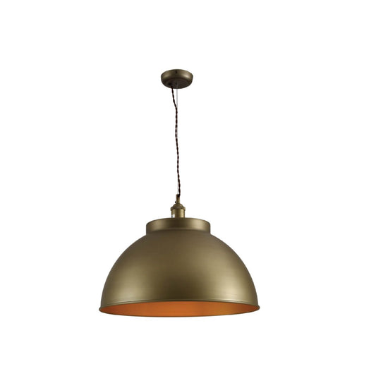 Main image of Brooklyn Vintage Metal Dome Pendant Light Pewter Copper Bronze E27 | TEKLED 150-18211