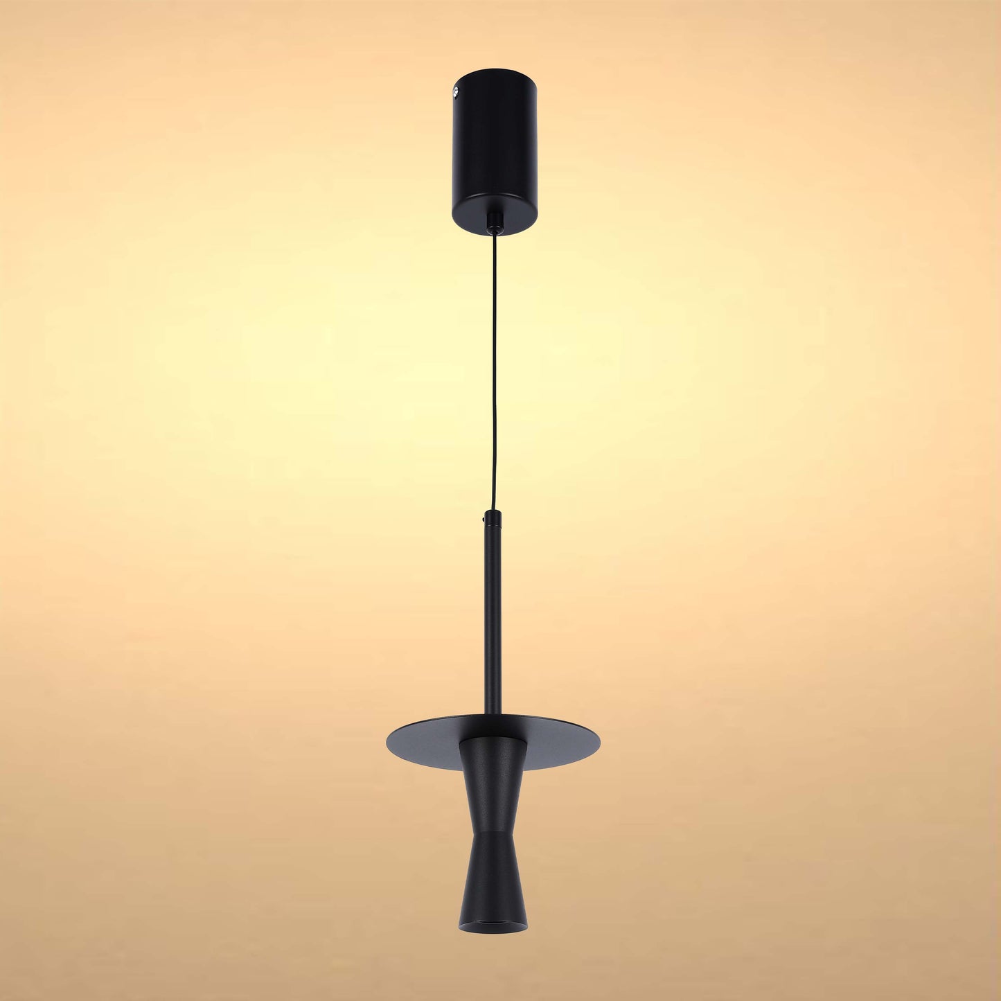 Geometric Hat Plate Suspension Light Single Head Hanging Lamp Integrated LED Modern Cylinder Pendant Ceiling Light Suspended Downlight