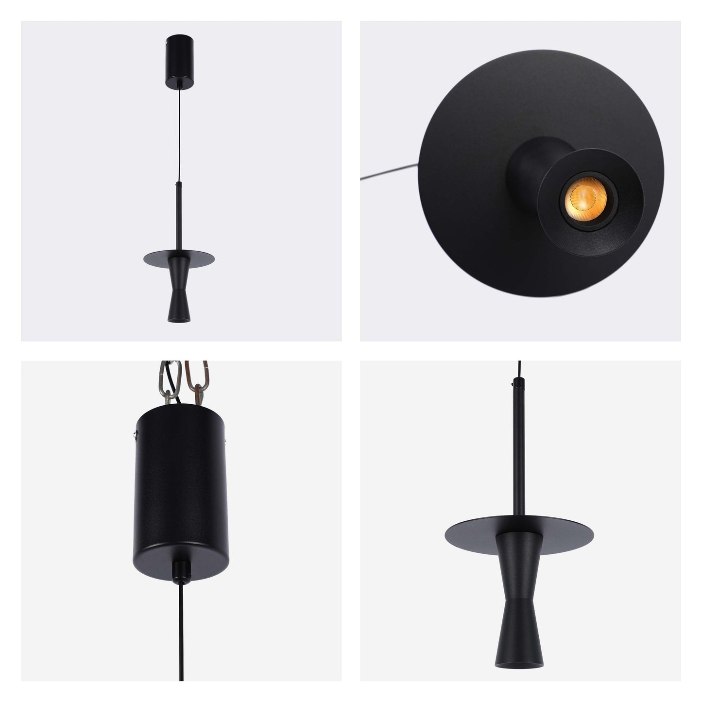 Geometric Hat Plate Suspension Light Single Head Hanging Lamp Integrated LED Modern Cylinder Pendant Ceiling Light Suspended Downlight