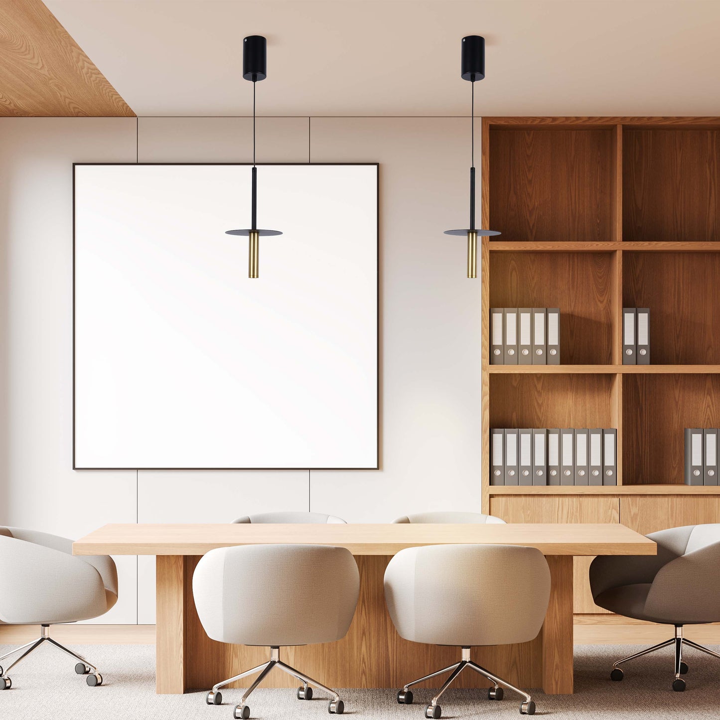 Geometric Hat Plate Suspension Light Single Head Hanging Lamp Integrated LED Modern Cylinder Pendant Ceiling Light Suspended Downlight