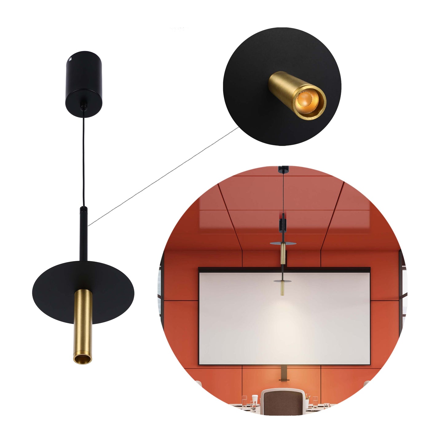 Geometric Hat Plate Suspension Light Single Head Hanging Lamp Integrated LED Modern Cylinder Pendant Ceiling Light Suspended Downlight