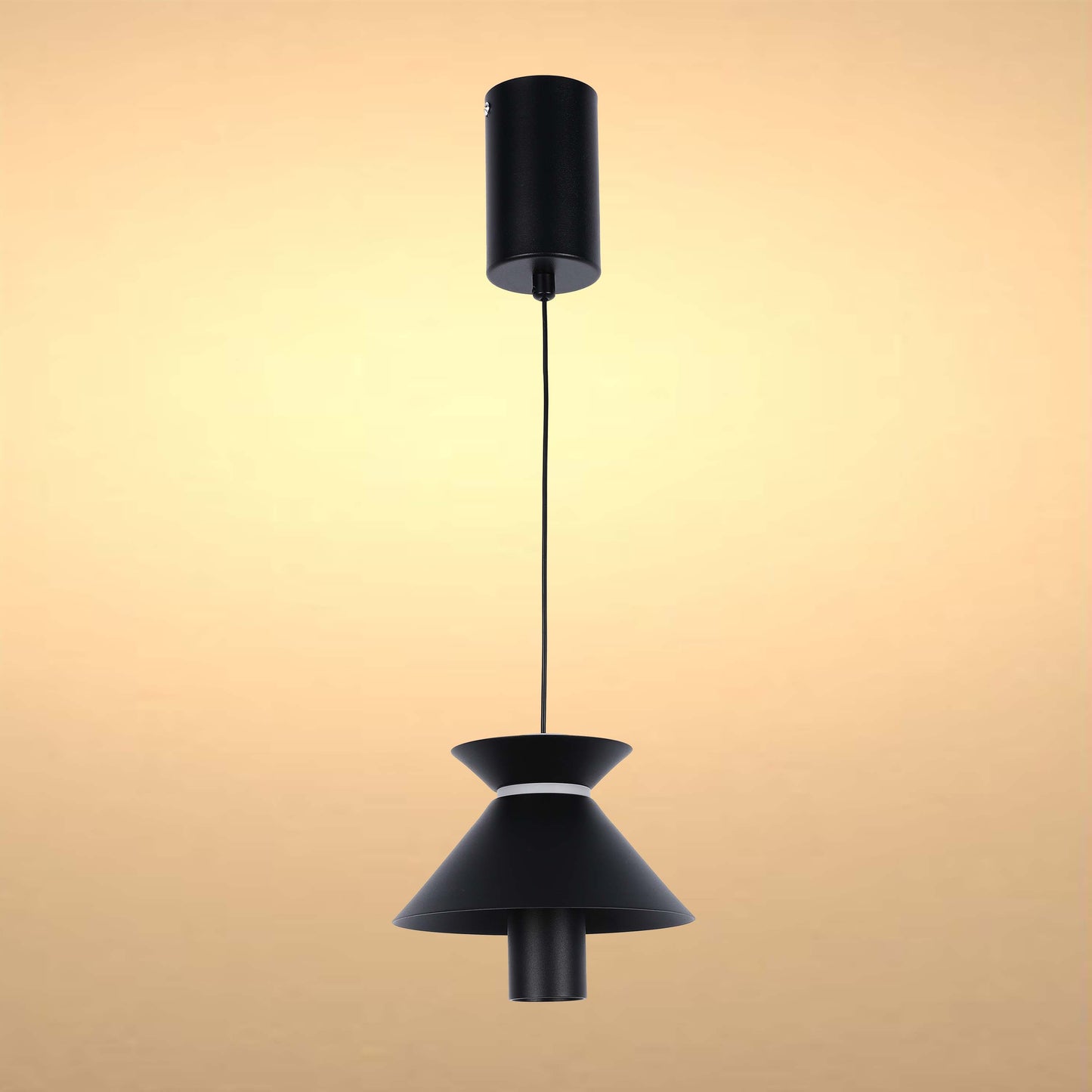 Geometric Hat Plate Suspension Light Single Head Hanging Lamp Integrated LED Modern Cylinder Pendant Ceiling Light Suspended Downlight