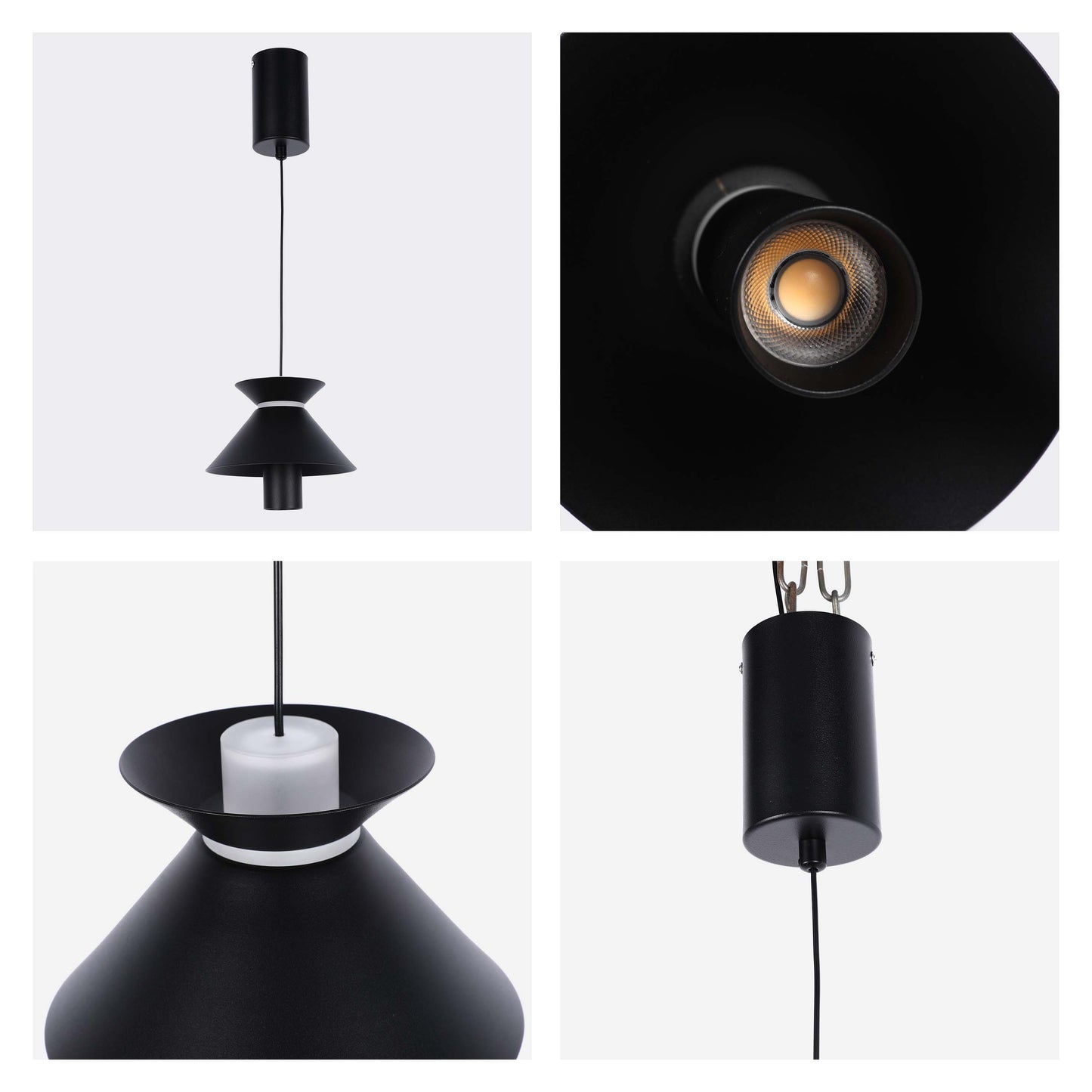 Geometric Hat Plate Suspension Light Single Head Hanging Lamp Integrated LED Modern Cylinder Pendant Ceiling Light Suspended Downlight