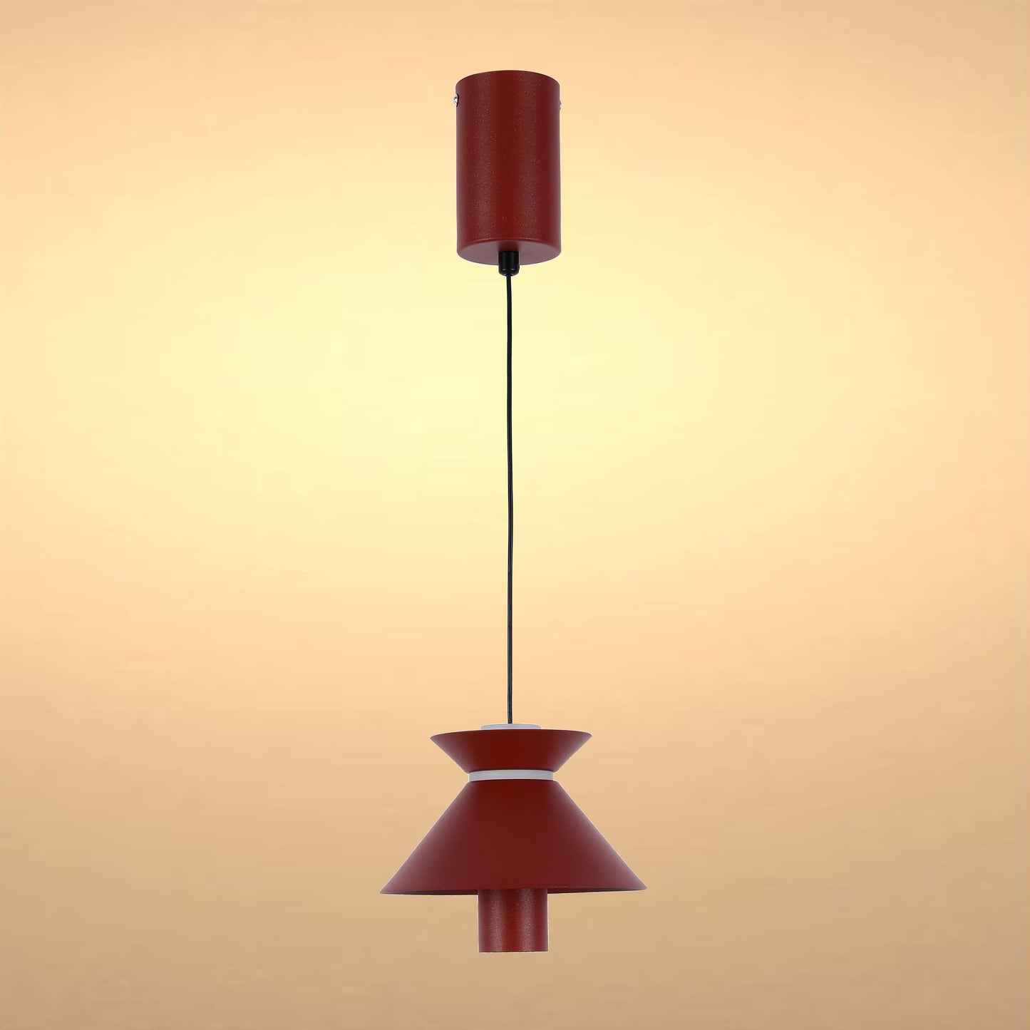 Geometric Hat Plate Suspension Light Single Head Hanging Lamp Integrated LED Modern Cylinder Pendant Ceiling Light Suspended Downlight