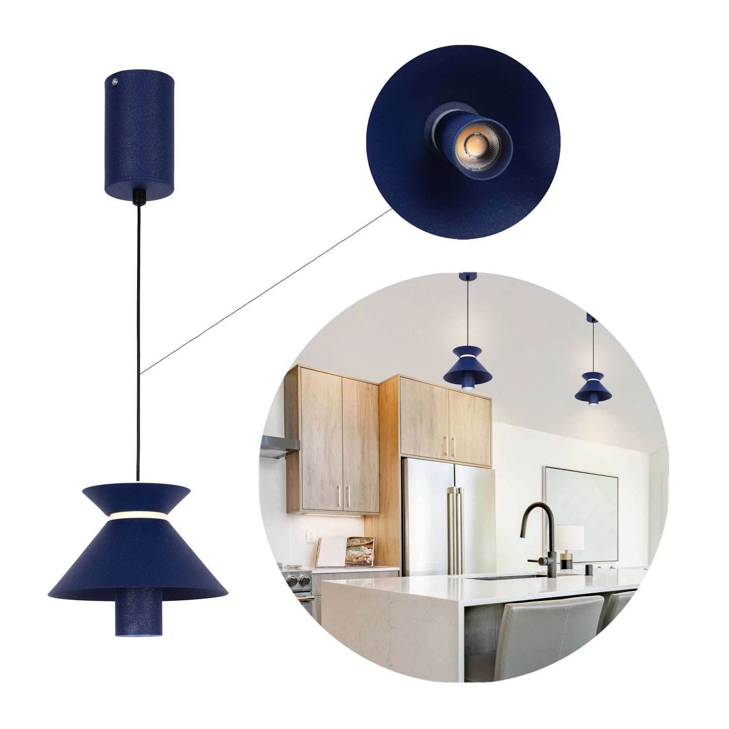 Geometric Hat Plate Suspension Light Single Head Hanging Lamp Integrated LED Modern Cylinder Pendant Ceiling Light Suspended Downlight