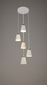 Подвесной светильник - Pendant Lamp White+Antique bronze J367 E27x5