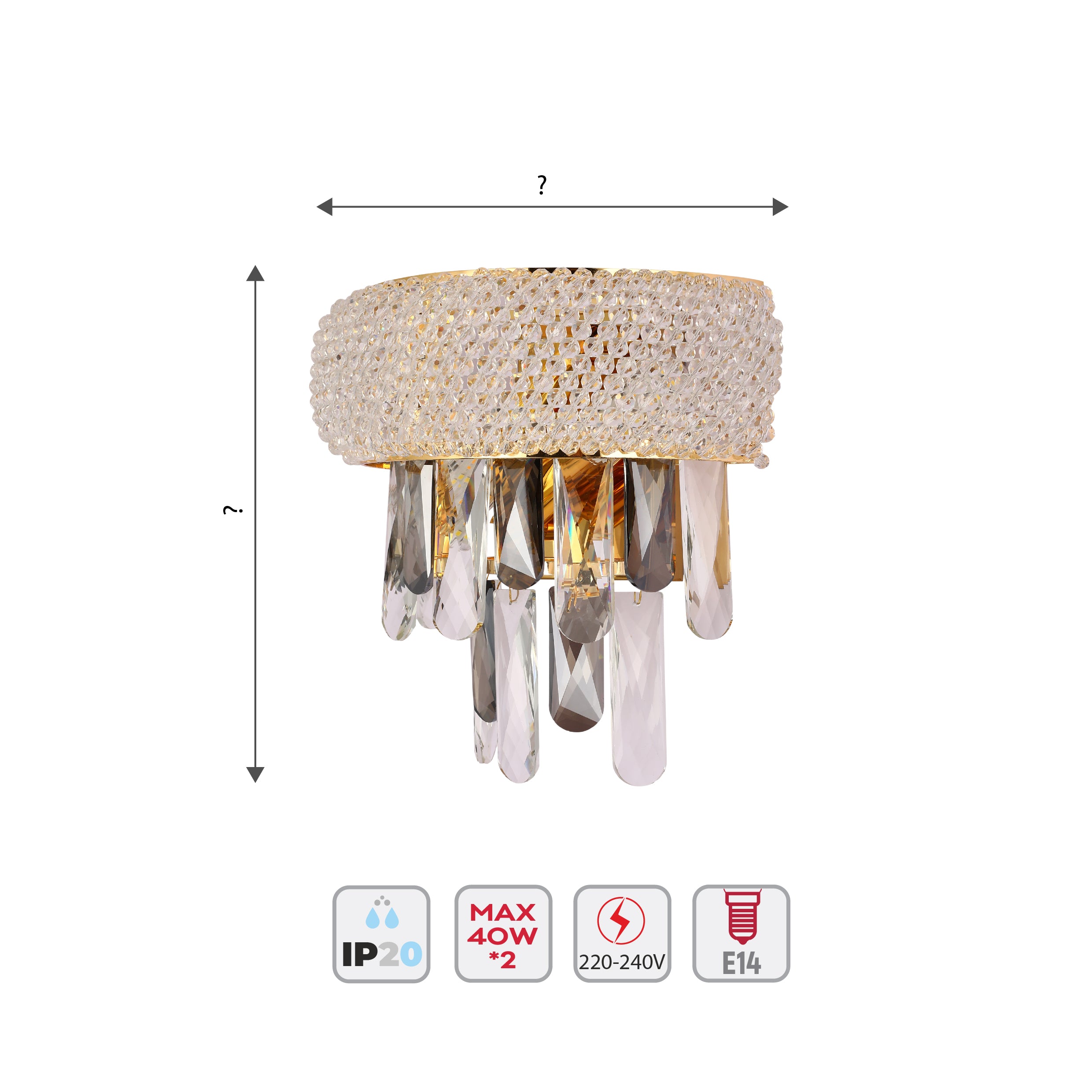Настенное бра SY6008 2xE14, цвет светлое золото (S-Gold)