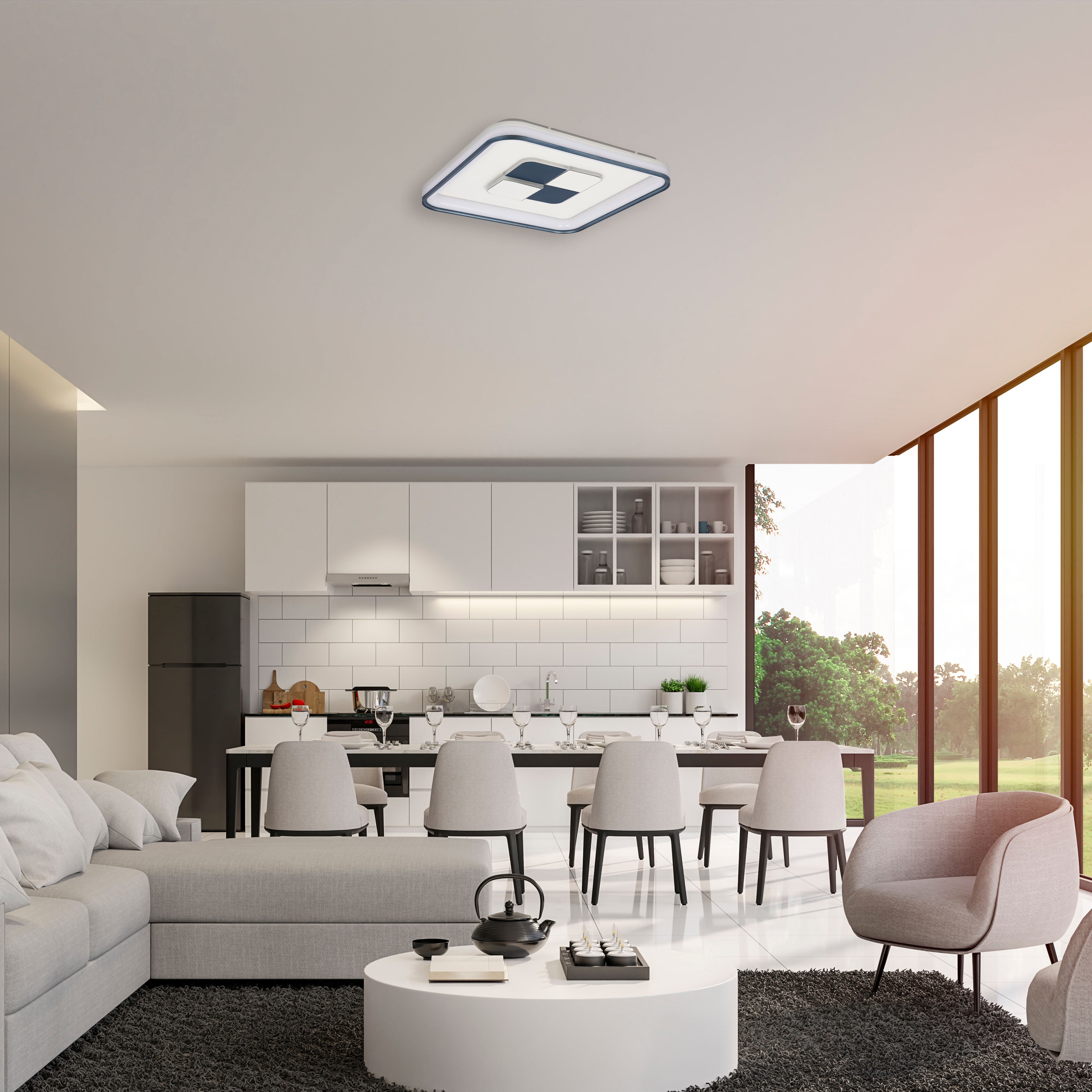 Светодиодный светильник LED 80W SQUARE/ROUND, белый, 3 цвета, диммируемый