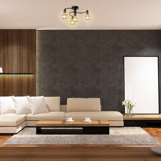 Потолочная люстра 9918-4 — чёрный металл, 4 лампы E27