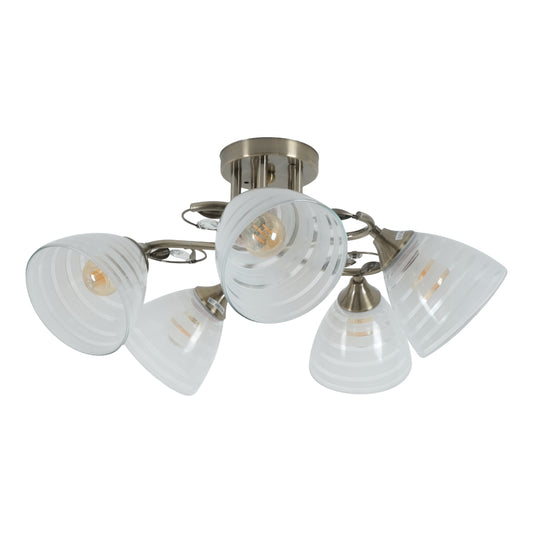 Потолочная люстра 8229/3/5 — чёрный металл и прозрачное стекло, 3 или 5 ламп E27