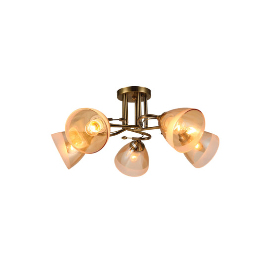 Современная люстра 8107 – в изысканном оттенке шампань-золота, 3/5xE27