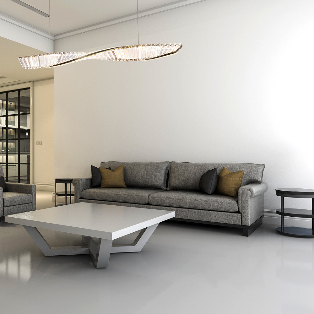 Современная волнообразная люстра с хрустальными акцентами