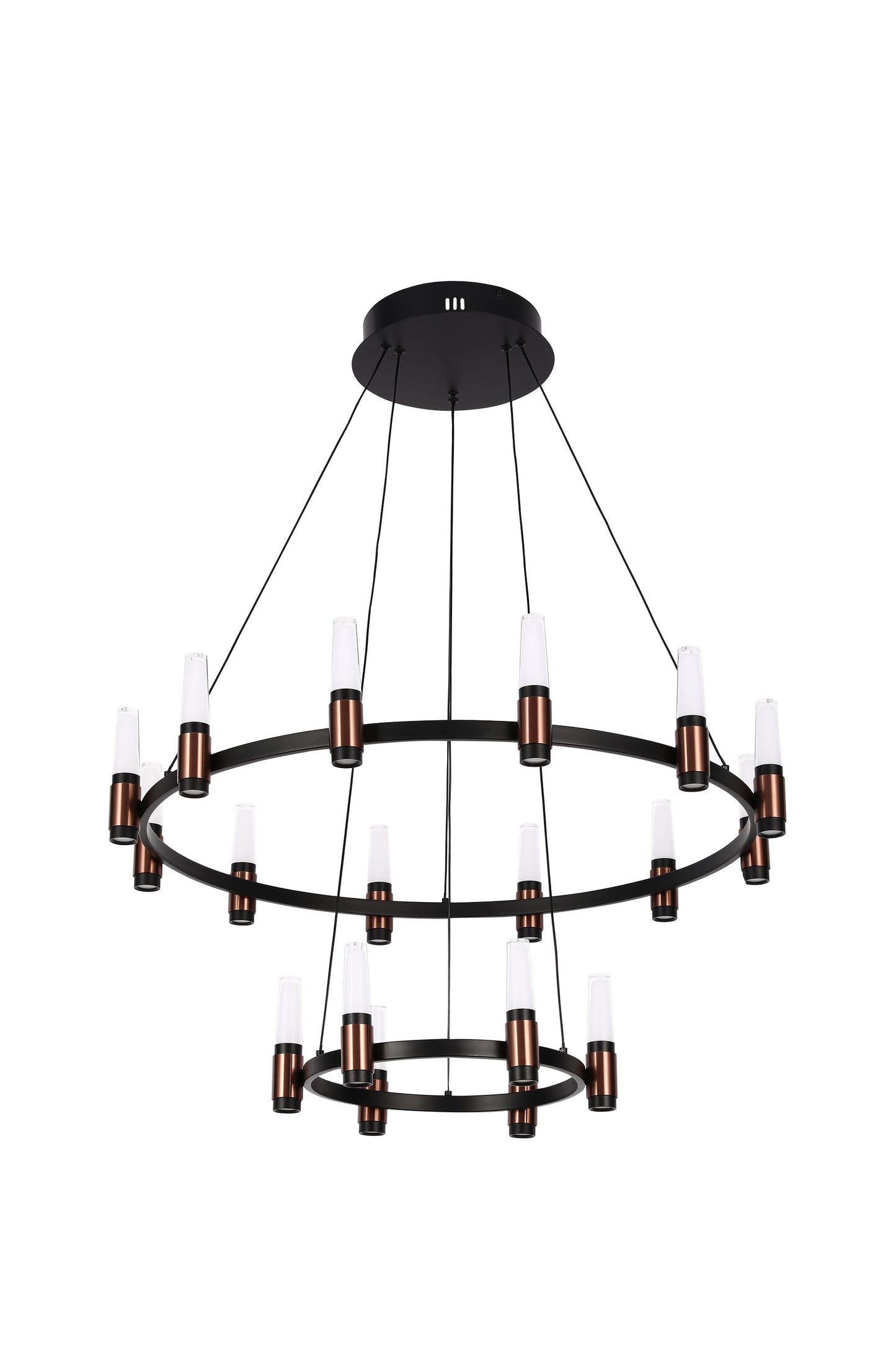 Черная подвесная люстра MD20085B-80+40 (3 цвета) – 80Вт LED