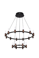 Черная подвесная люстра MD20085B-80+40 (3 цвета) – 80Вт LED