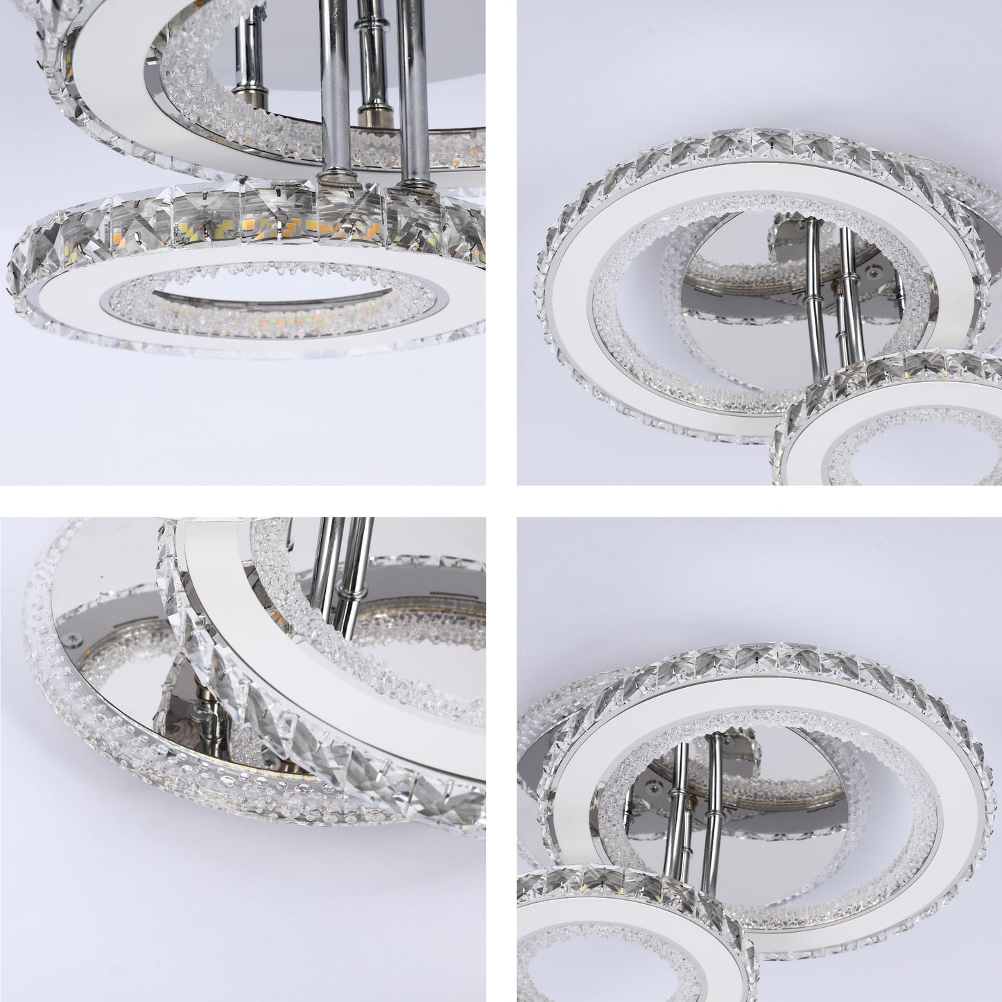 Потолочная LED люстра BS07xx (BS0717 / BS0719 / BS0721 / BS0728) – Хром, 3CCT