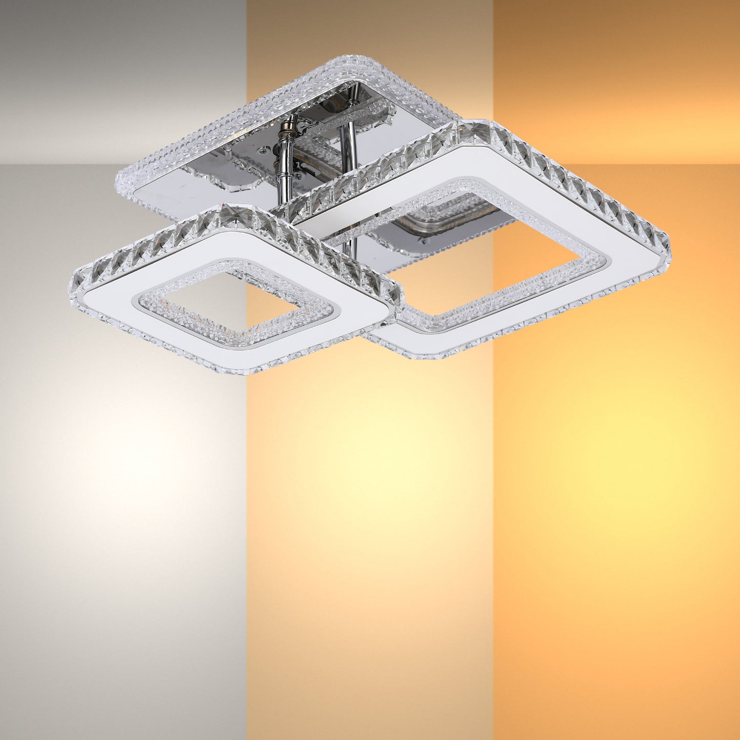 Потолочная LED люстра BS07xx (BS0717 / BS0719 / BS0721 / BS0728) – Хром, 3CCT