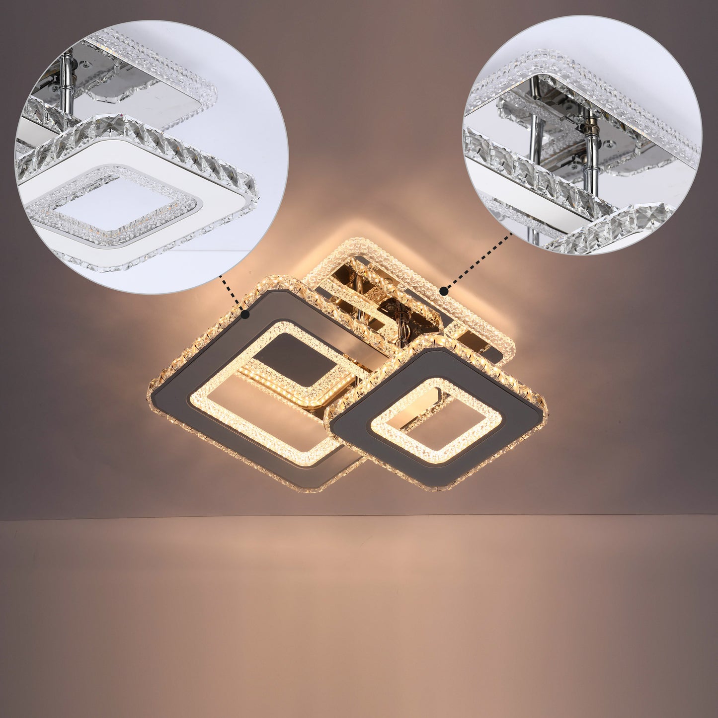 Потолочная LED люстра BS07xx (BS0717 / BS0719 / BS0721 / BS0728) – Хром, 3CCT