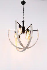 Подвесной светильник - Pendant Light SY3980-6 6xE27 BK+WOOD D620xH1230MM