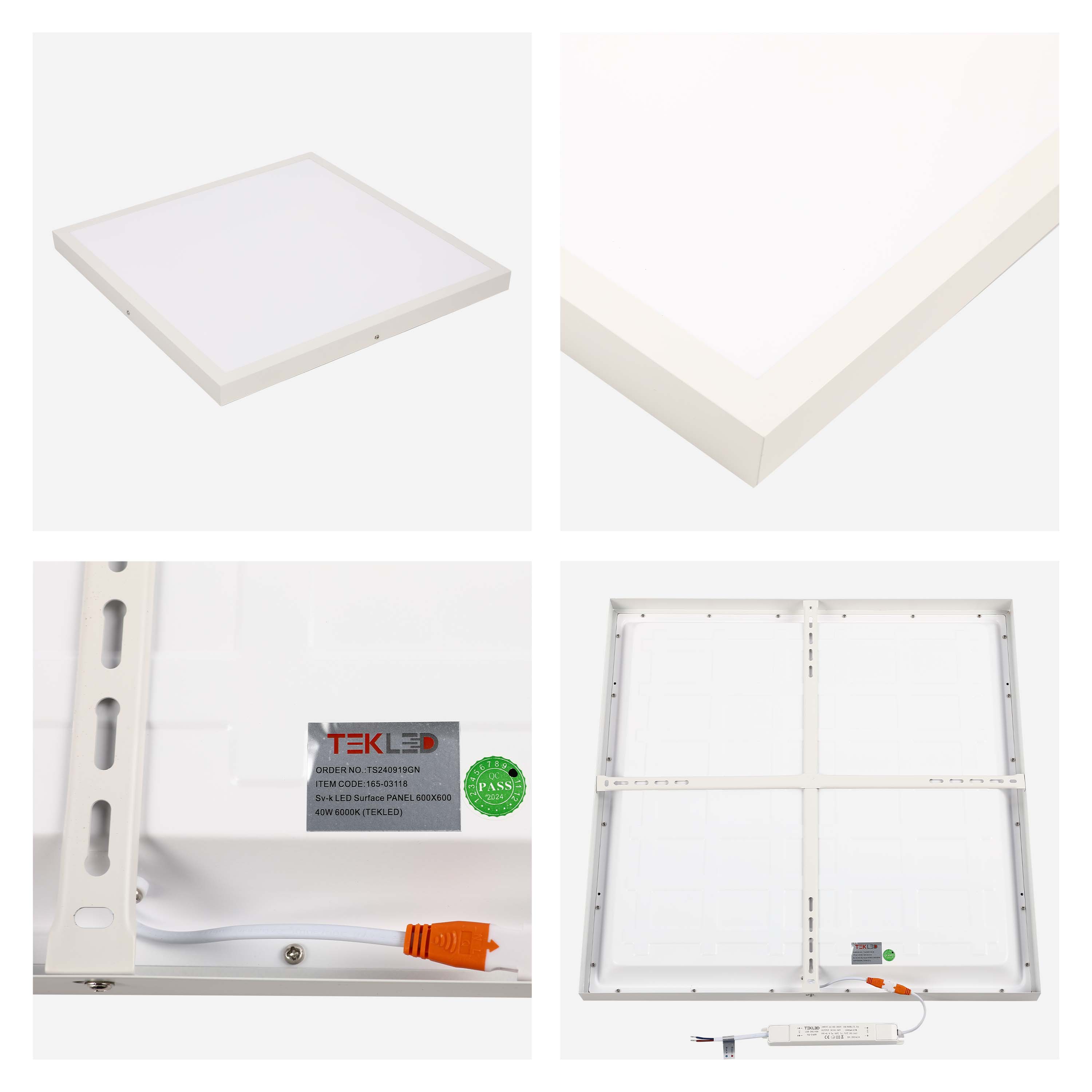 Современная потолочная LED-панель — 600×600, 40W, 6000K