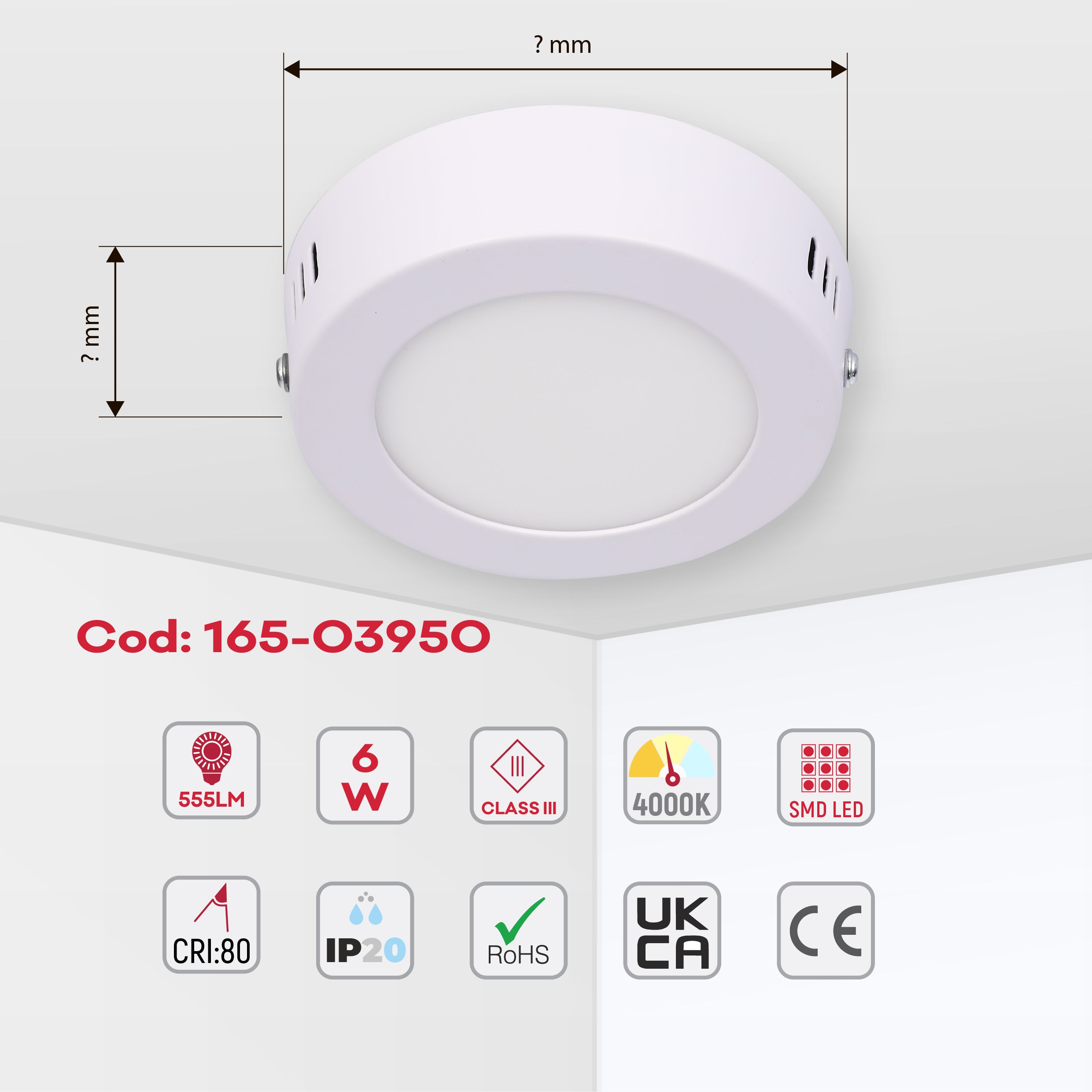 Современный светильник LED-панель круглая — 6W / 12W / 18W, S/U, 4000K / 6000K