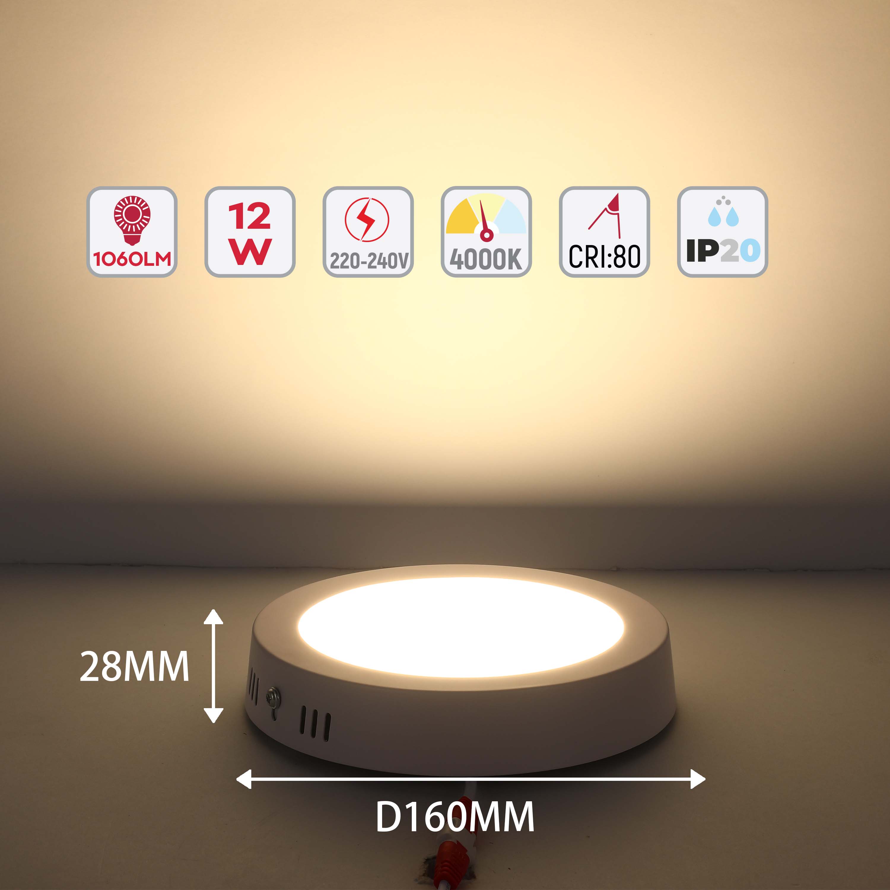Современный светильник LED-панель круглая — 6W / 12W / 18W, S/U, 4000K / 6000K