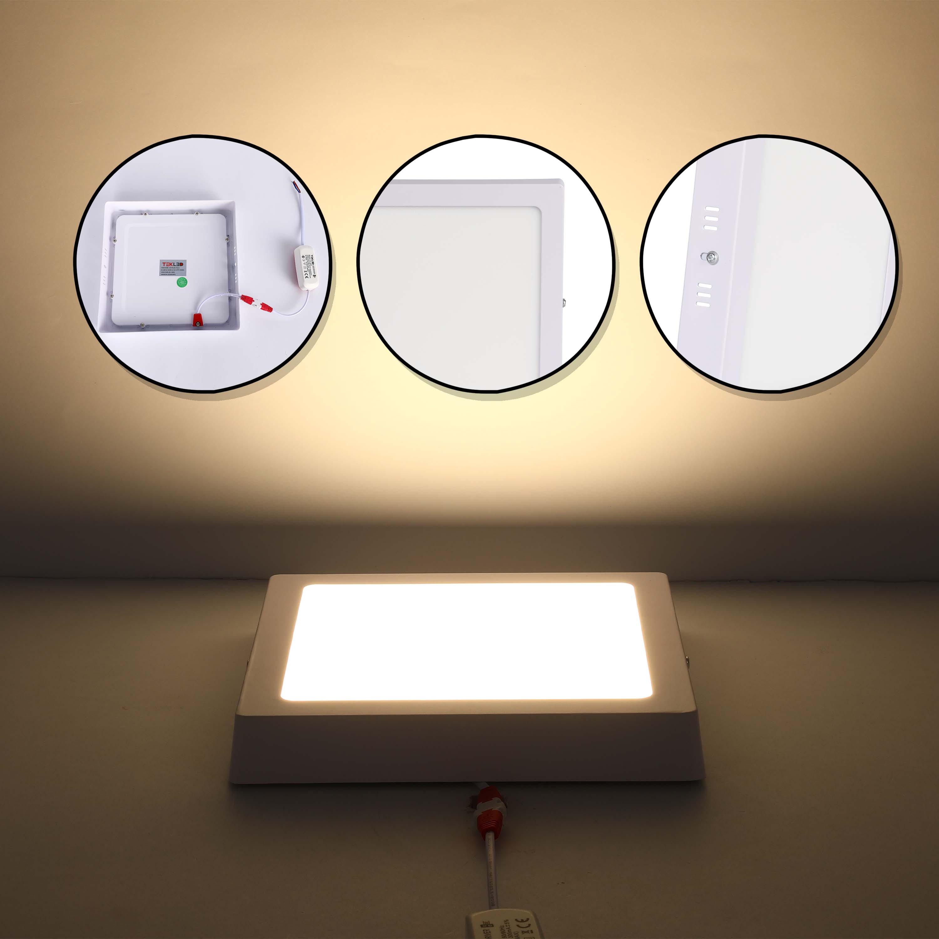Современный светильник LED-панель квадратная — 6W / 18W / 24W, S/U, 4000K / 6000K