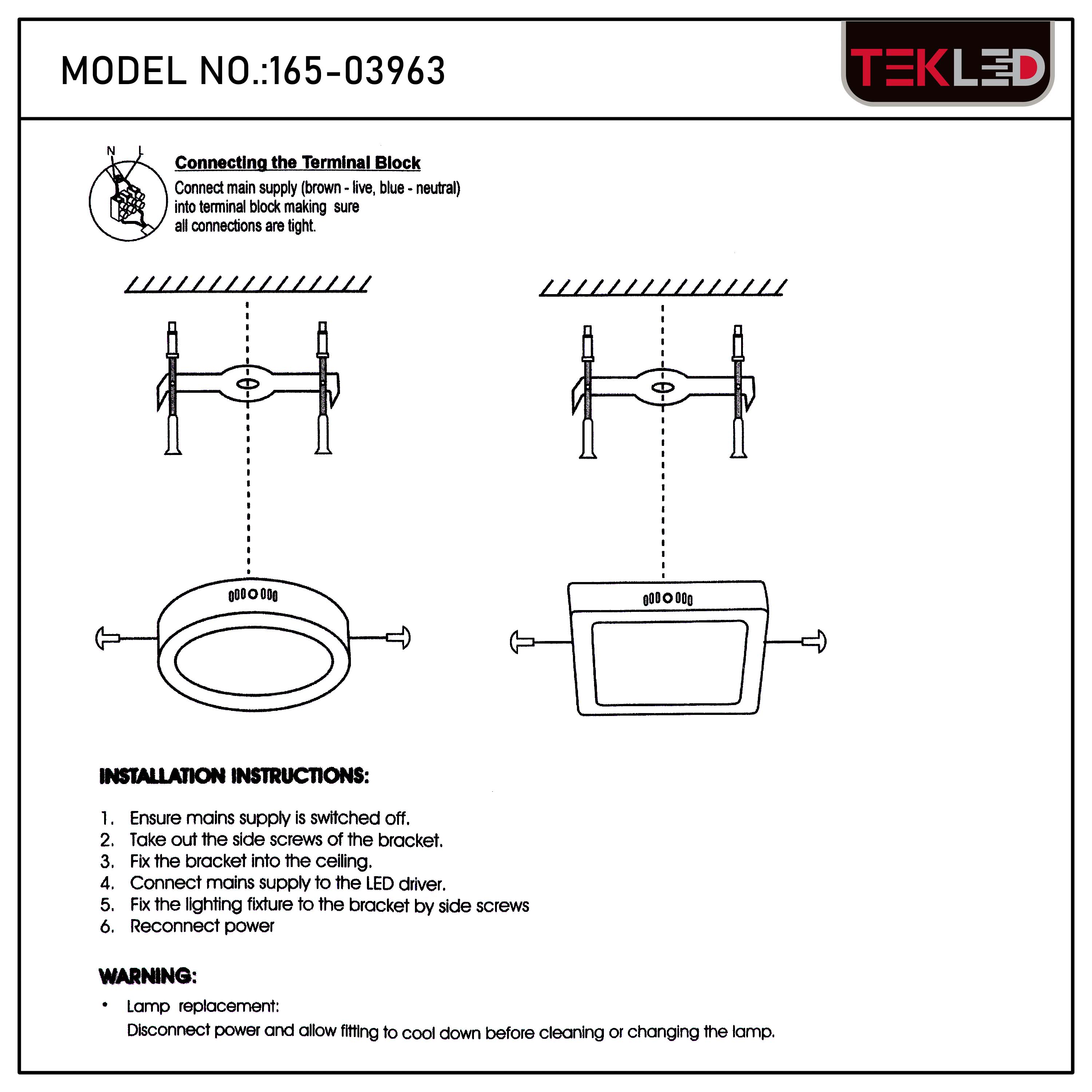 Современный светильник LED-панель квадратная — 6W / 18W / 24W, S/U, 4000K / 6000K