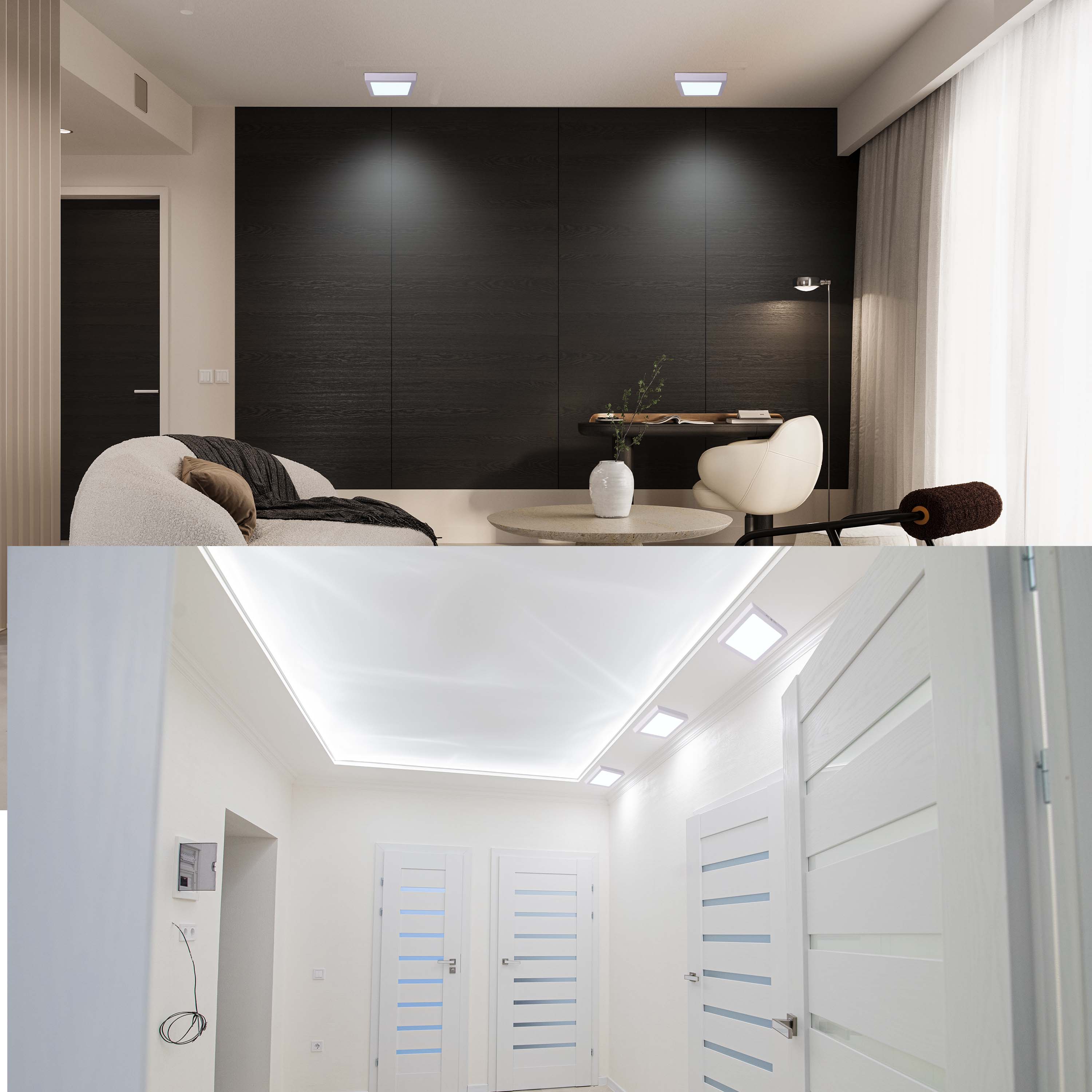 Современный светильник LED-панель квадратная — 6W / 18W / 24W, S/U, 4000K / 6000K