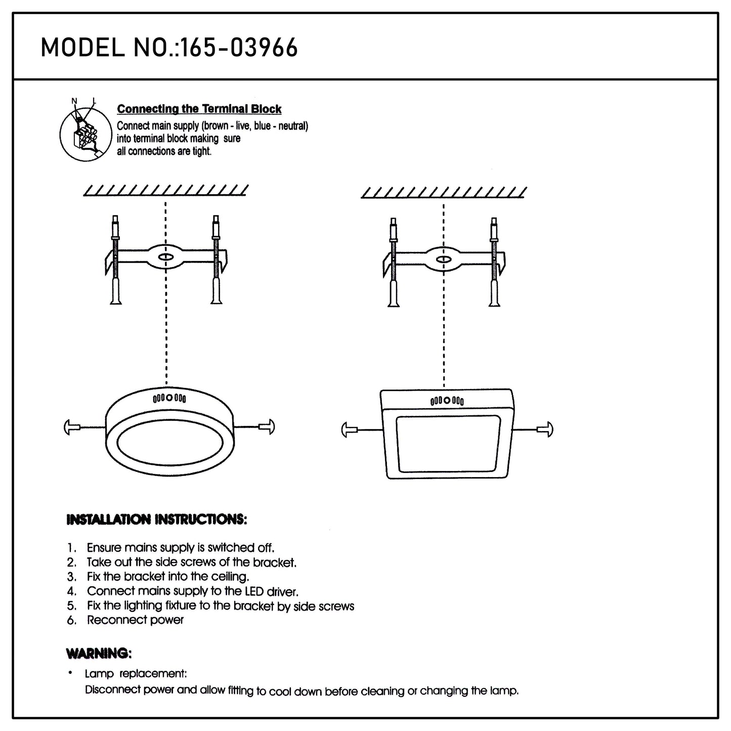 Современный светильник LED-панель квадратная — 6W / 18W / 24W, S/U, 4000K / 6000K