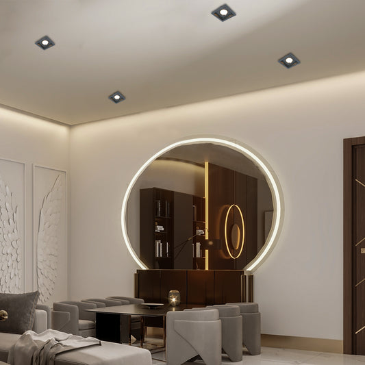 Современный встраиваемый светильник Downlight LED RS-2112C-1 — GU10, MAX 35W, Cut-Out 100x100 мм,