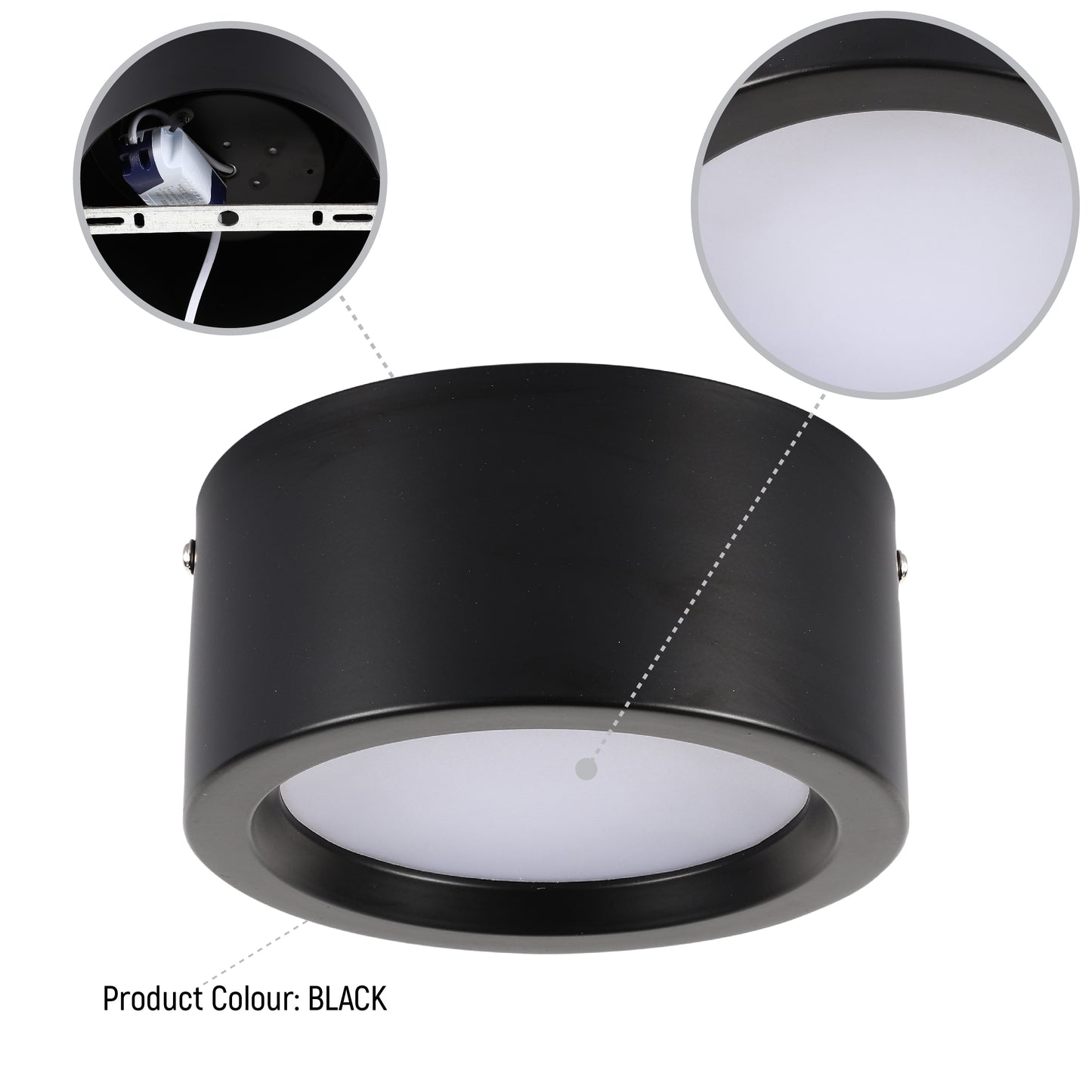 Современный светильник MIRA, накладной LED Downlight, 10W / 20W / 30W, 3CCT (4000K / 6000K), белый / чёрный, металлический корпус
