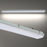 Пылевлагозащищённый светодиодный светильник мощностью 2×18 Вт с нейтральным белым свечением (6000K).