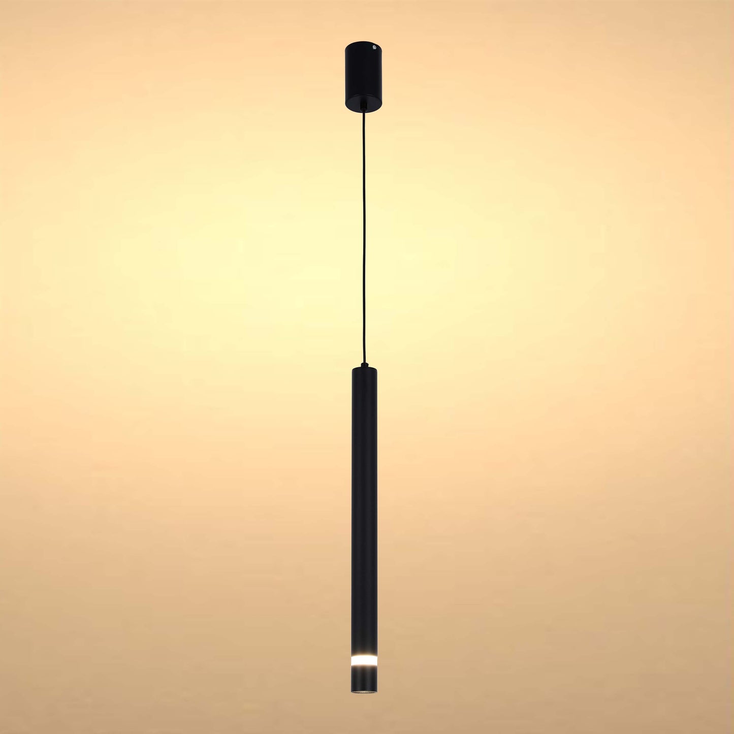 Cylindrical Long Tube Acrylic Shade Suspension Light Single Head Hanging Integrated LED Modern Cylinder Pendant Ceiling Light Suspended Downlight