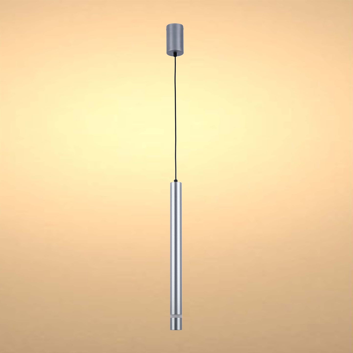 Cylindrical Long Tube Acrylic Shade Suspension Light Single Head Hanging Integrated LED Modern Cylinder Pendant Ceiling Light Suspended Downlight