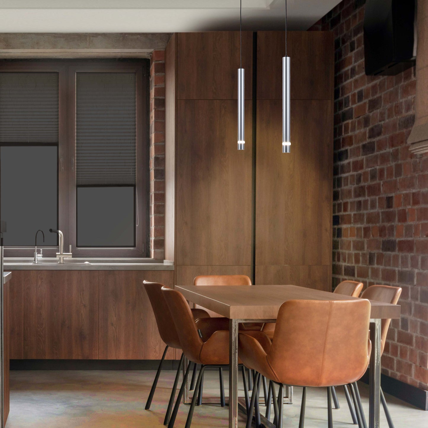 Cylindrical Long Tube Acrylic Shade Suspension Light Single Head Hanging Integrated LED Modern Cylinder Pendant Ceiling Light Suspended Downlight