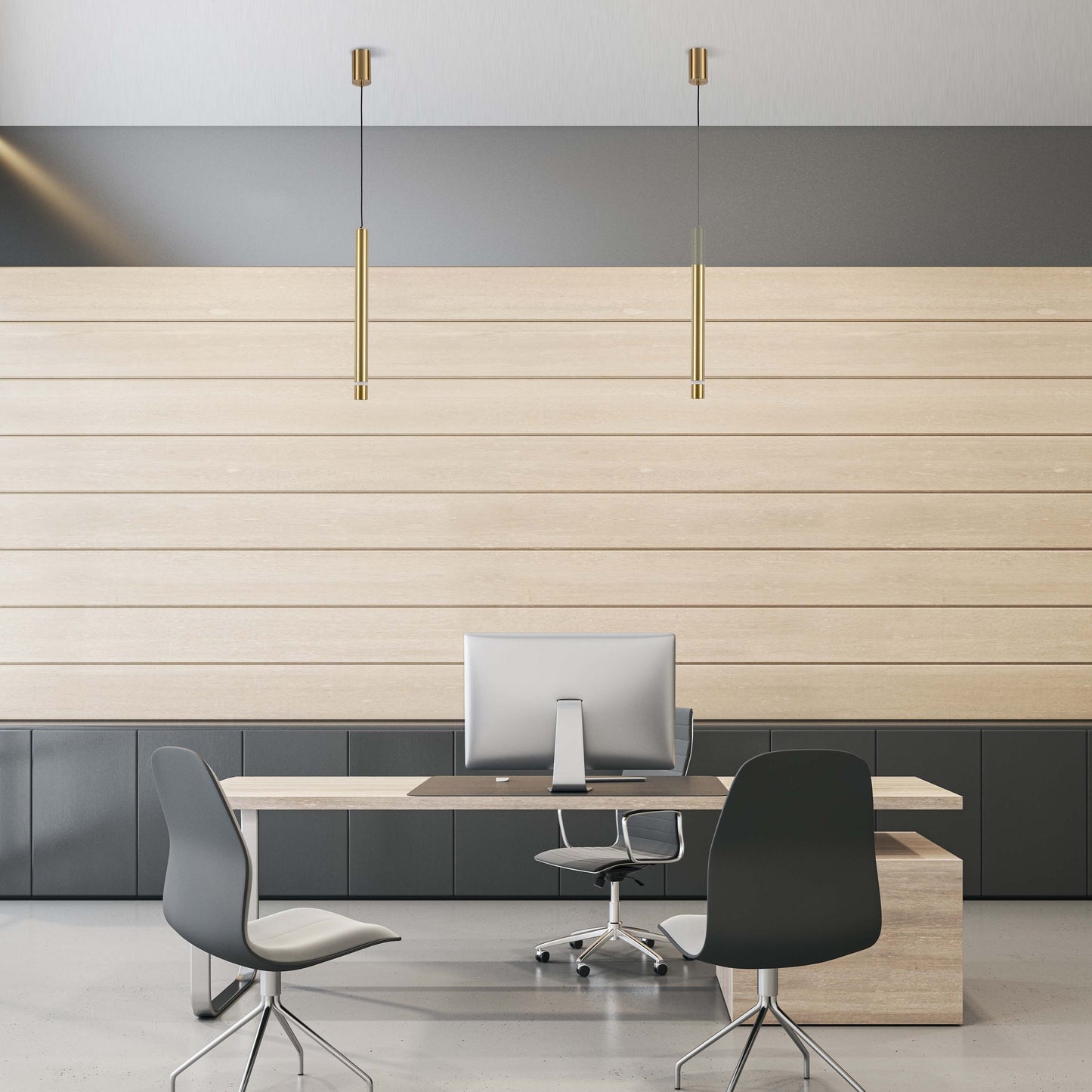 Cylindrical Long Tube Acrylic Shade Suspension Light Single Head Hanging Integrated LED Modern Cylinder Pendant Ceiling Light Suspended Downlight