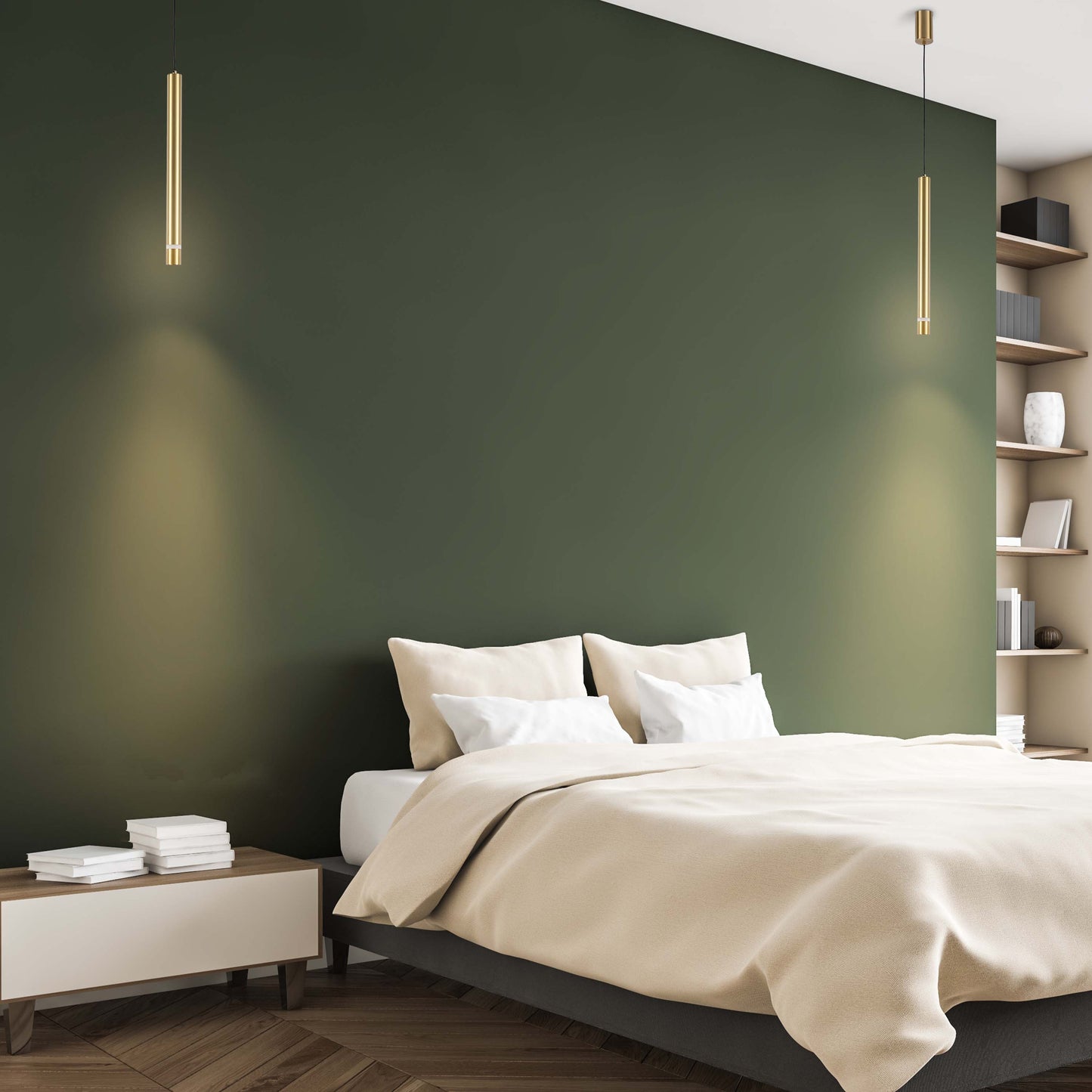 Cylindrical Long Tube Acrylic Shade Suspension Light Single Head Hanging Integrated LED Modern Cylinder Pendant Ceiling Light Suspended Downlight