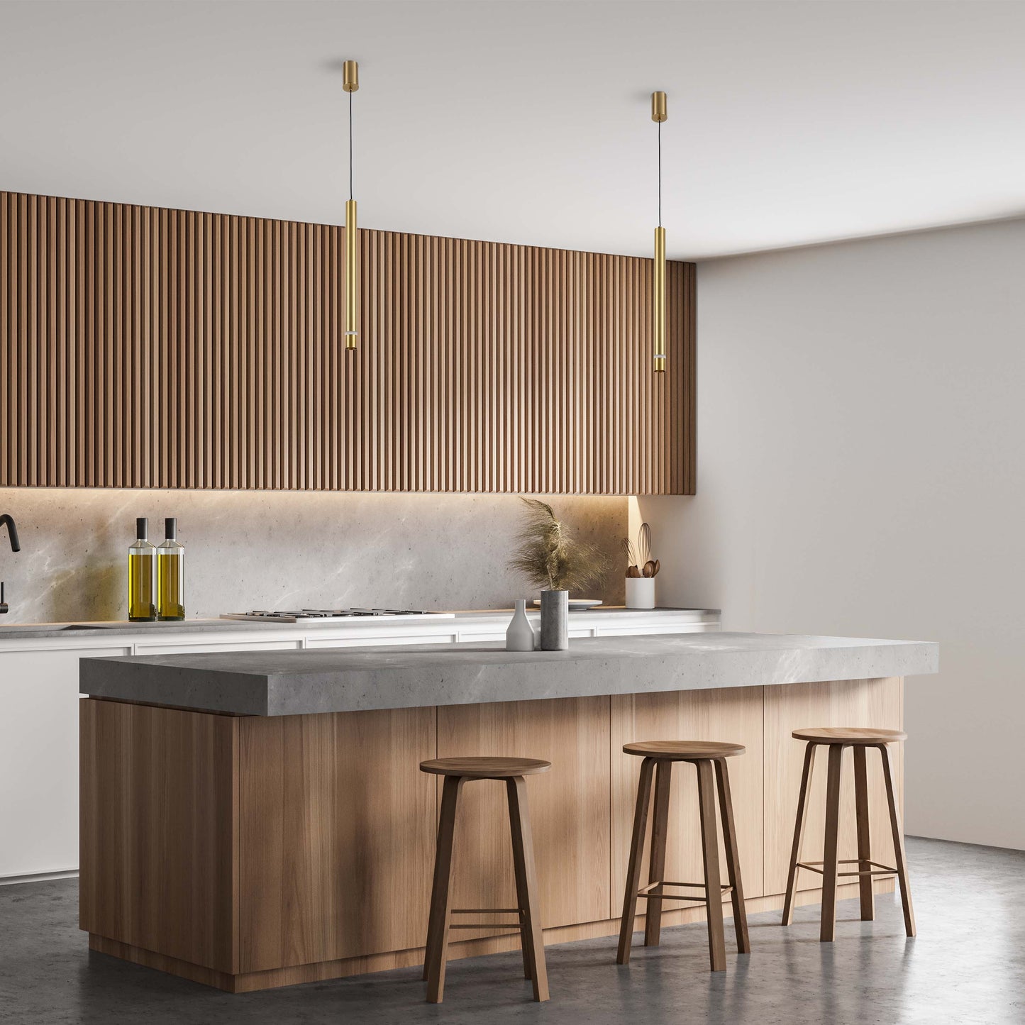 Cylindrical Long Tube Acrylic Shade Suspension Light Single Head Hanging Integrated LED Modern Cylinder Pendant Ceiling Light Suspended Downlight