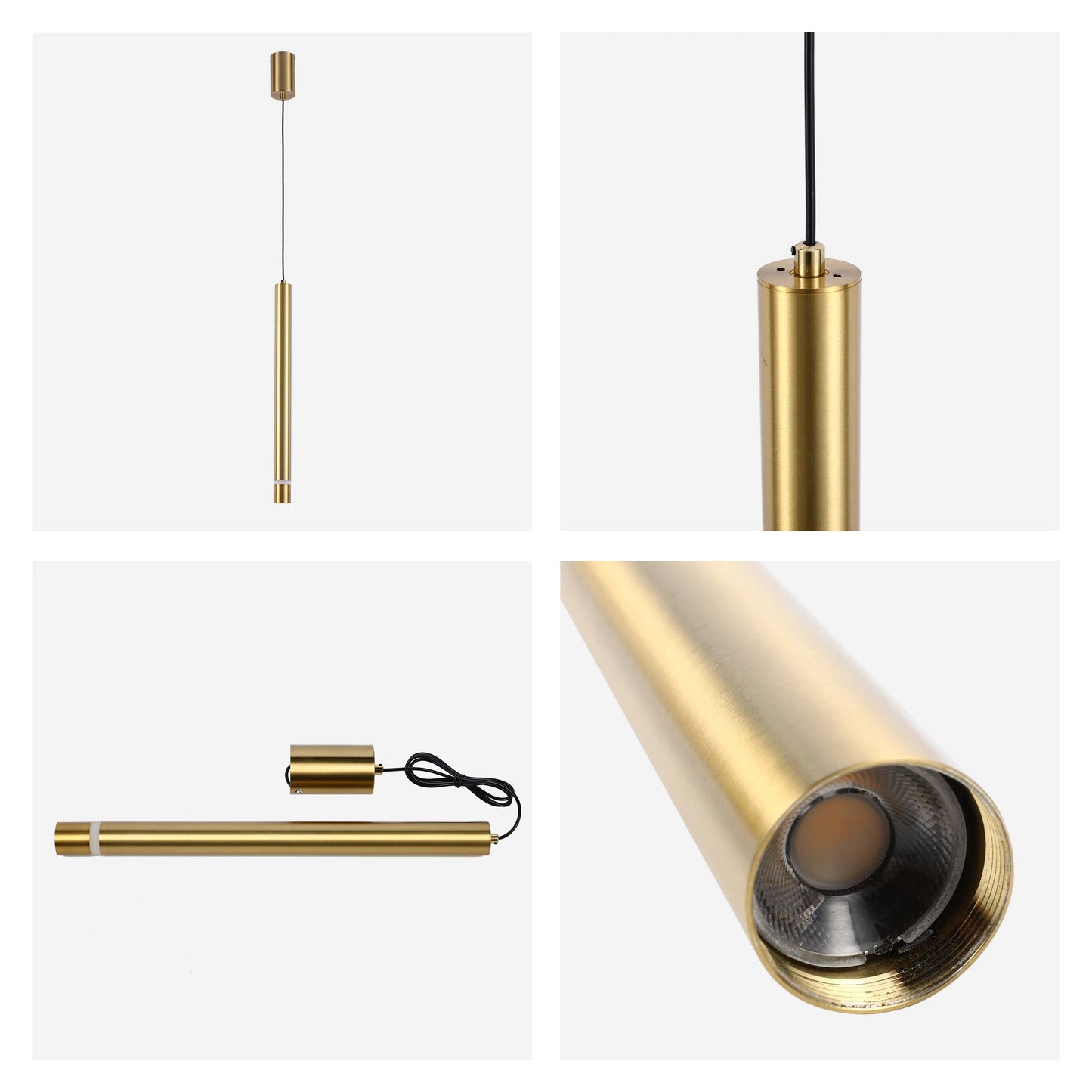 Cylindrical Long Tube Acrylic Shade Suspension Light Single Head Hanging Integrated LED Modern Cylinder Pendant Ceiling Light Suspended Downlight