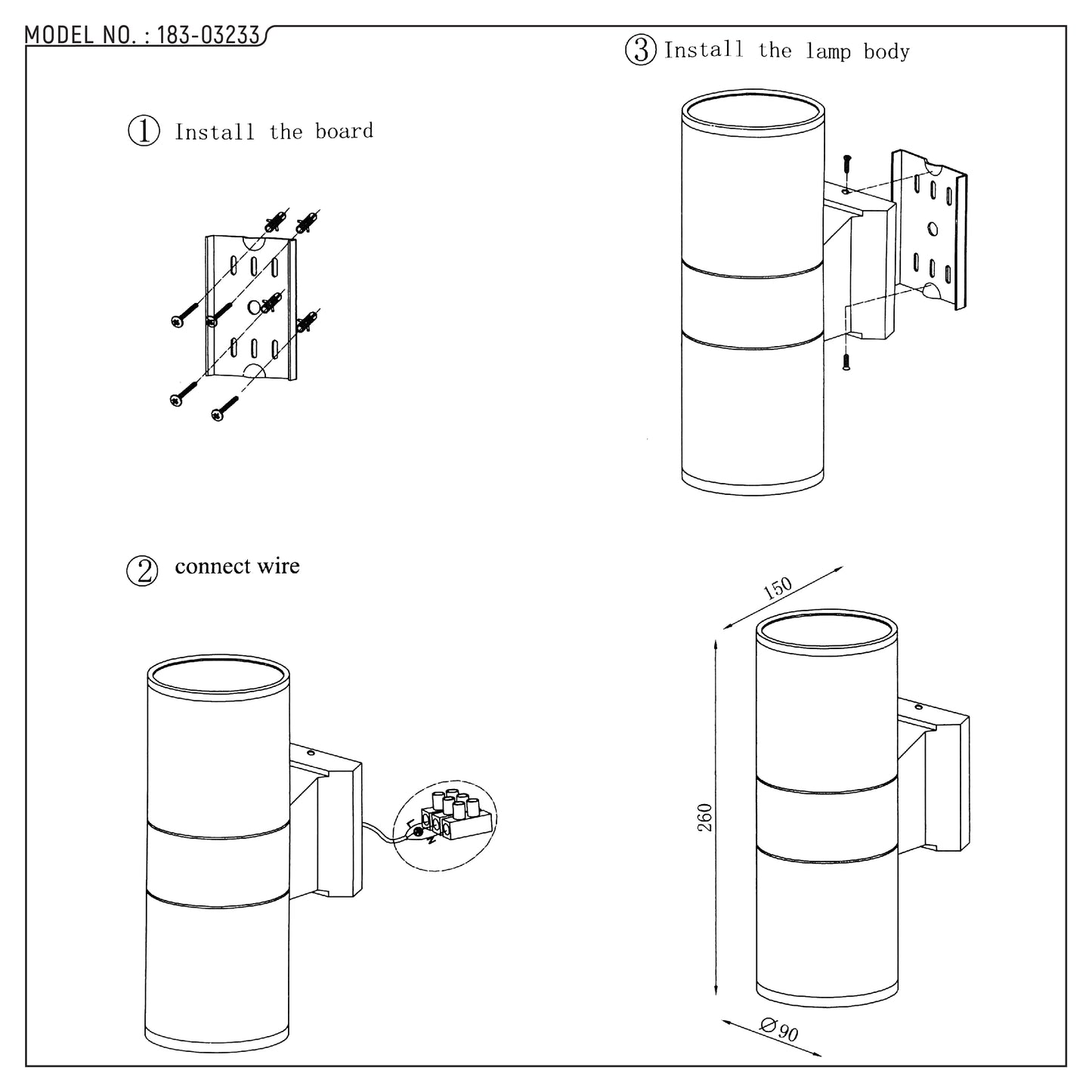 Настенный светильник LED ECO B2152 (2×10W, COB, чёрный, 3000K)