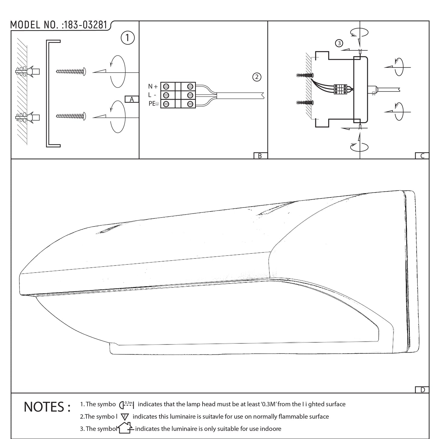 Уличный светильник LED 001/385 (20W, чёрный, 4000K, IP65)